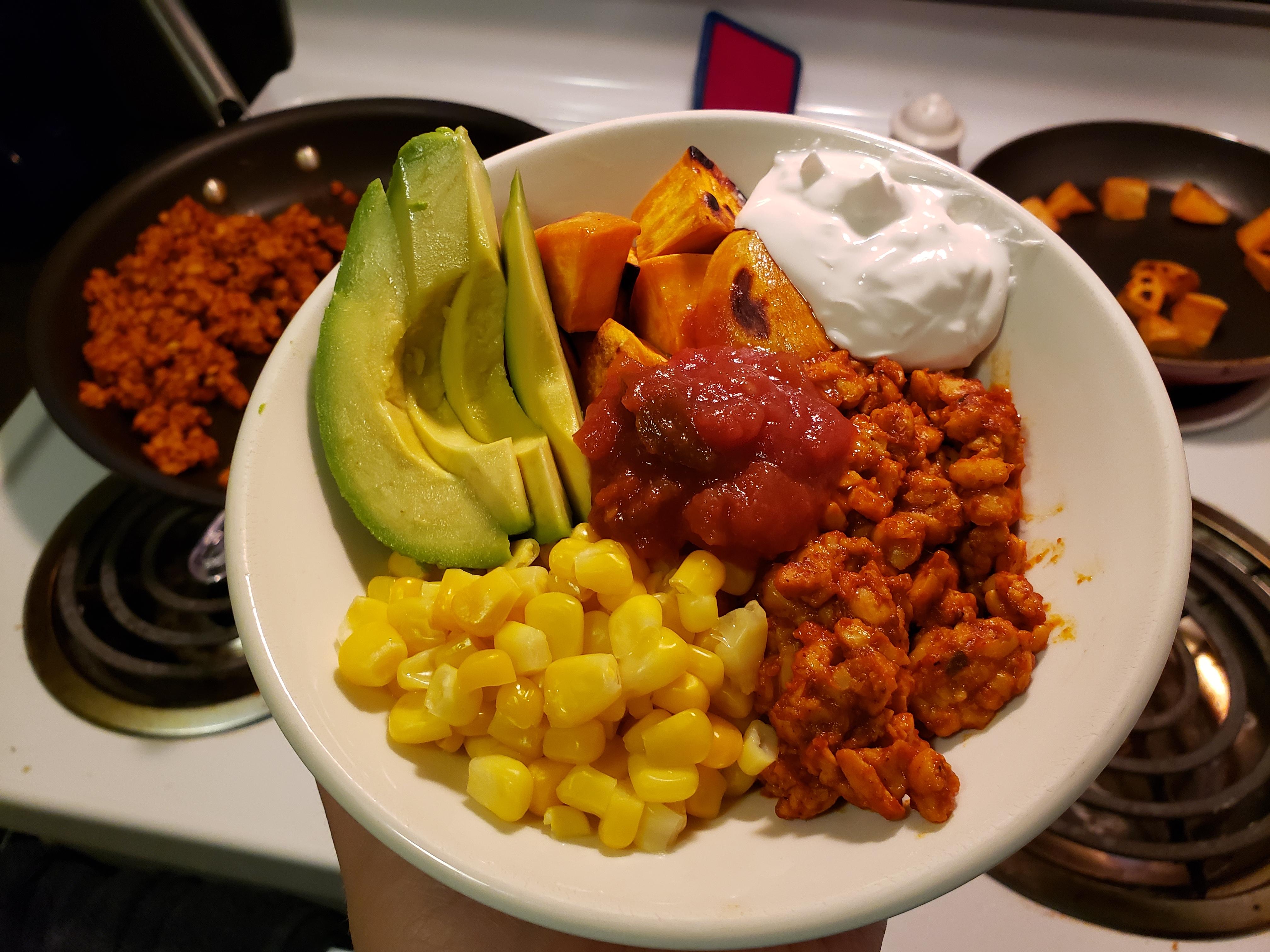 Tempeh burrito bowl, it was amazing r/veganrecipes