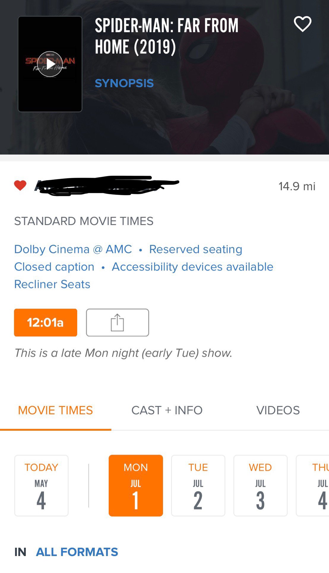 [Other] SpiderMan Far From Home showtimes starting to pop up on