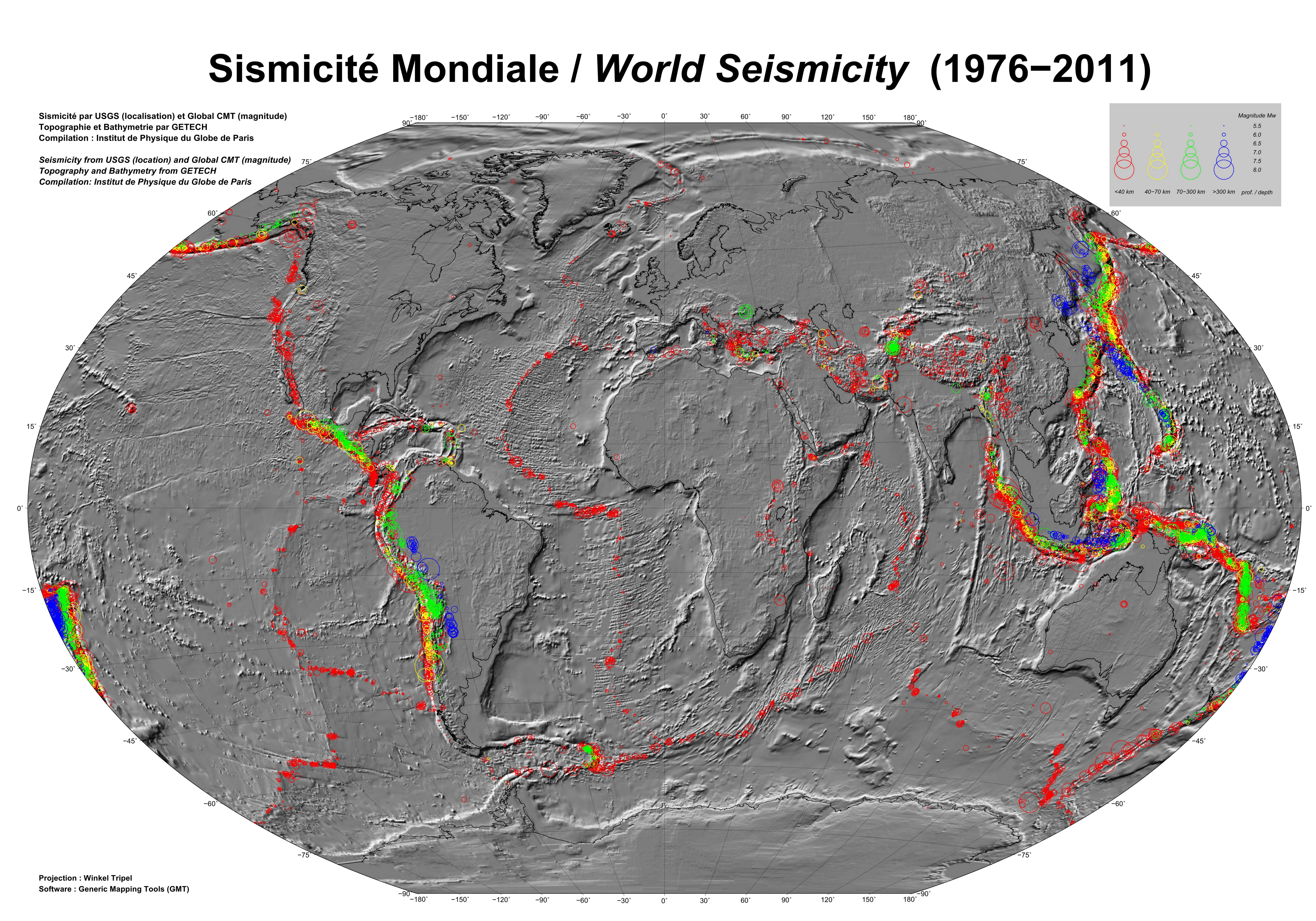 Les Défis De La Carte De La Sismicité Mondiale World Seismicity 19762011 ( Sismicité Mondiale ) MapPorn