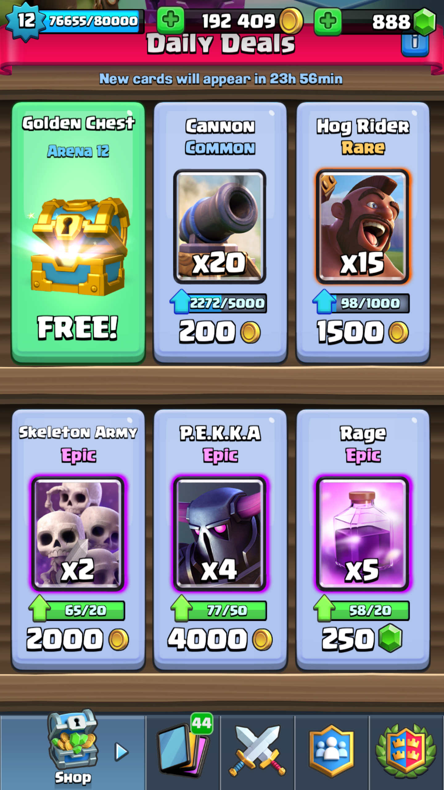 I wasn't aware that you can get free gold chests from the shop r