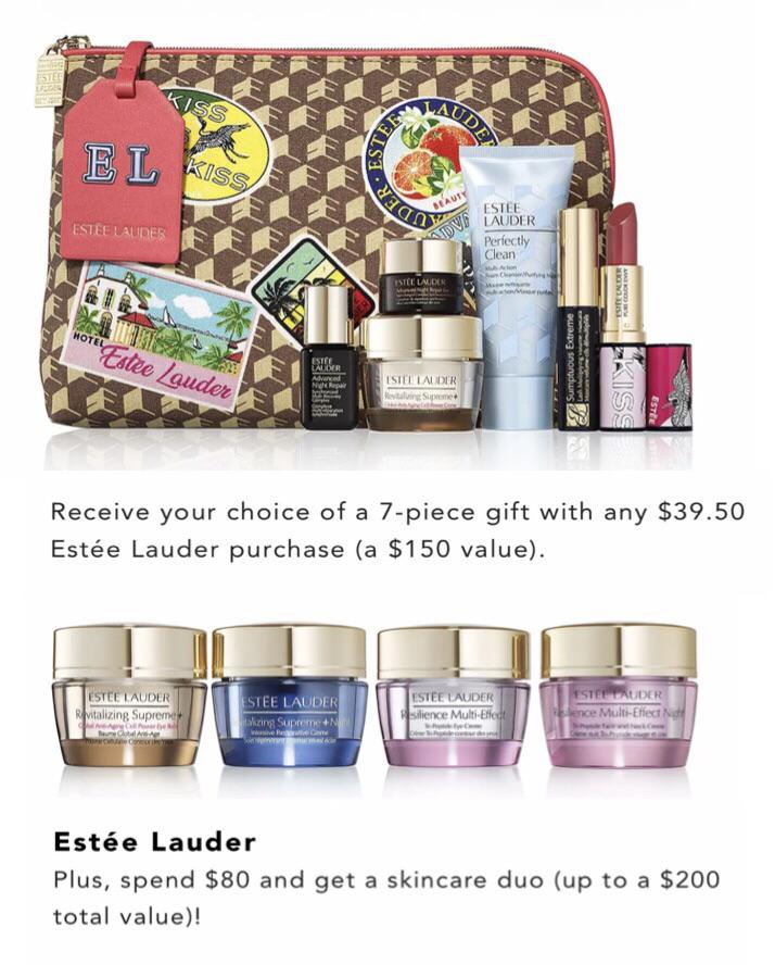 BLOOMINGDALES + ESTÉE LAUDER Free 7Piece Gift Bag with any 39.50