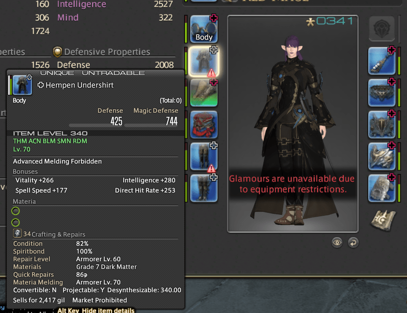 TFW your retainer can equip gear with male glamour, but is female, and