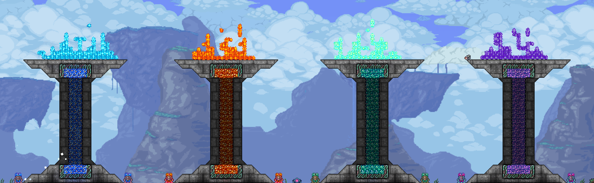 Not too good but my attemt to make a lunar pilar themed build. r/Terraria