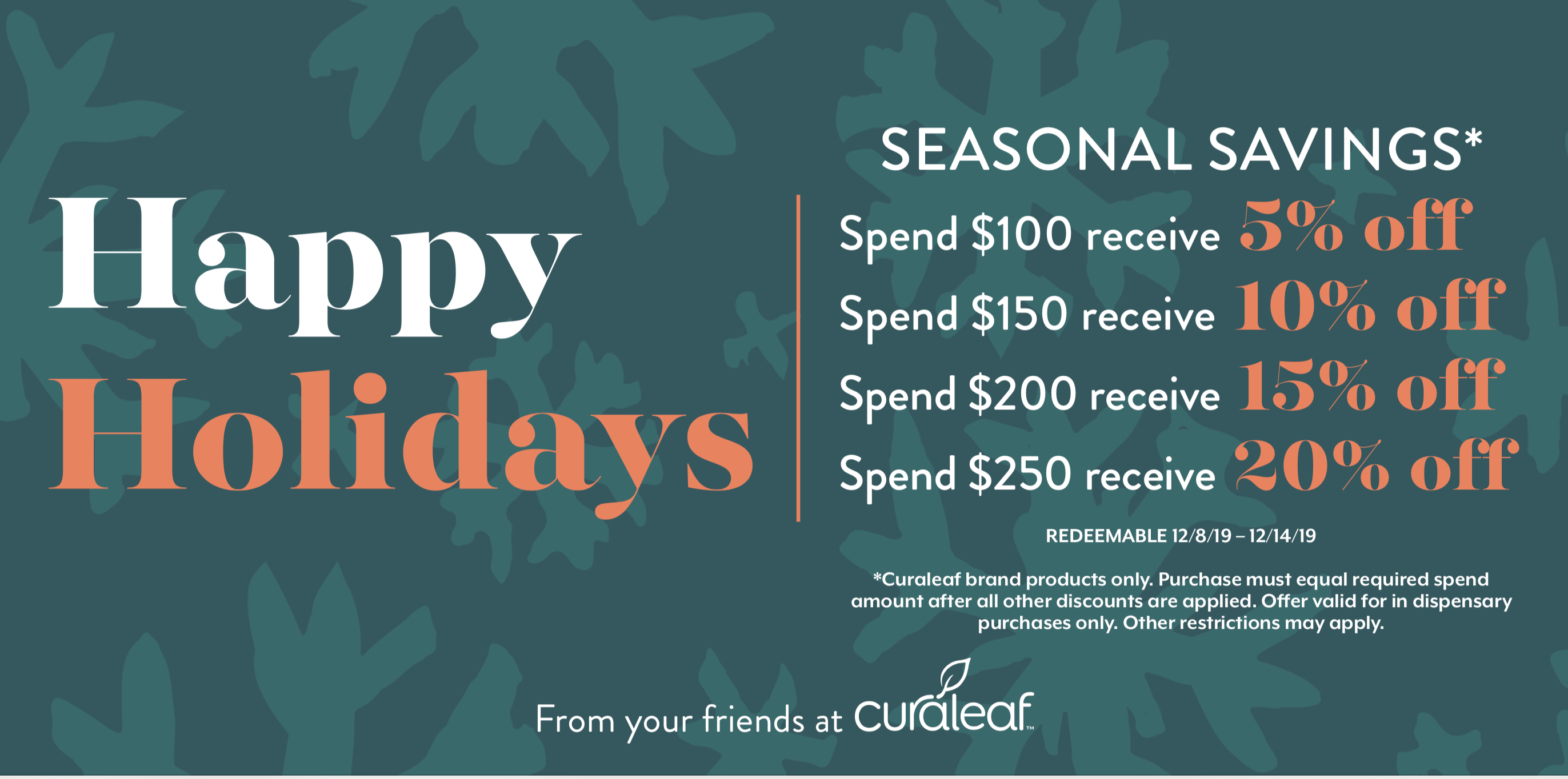Holiday savings! Start off the holiday season living life well with