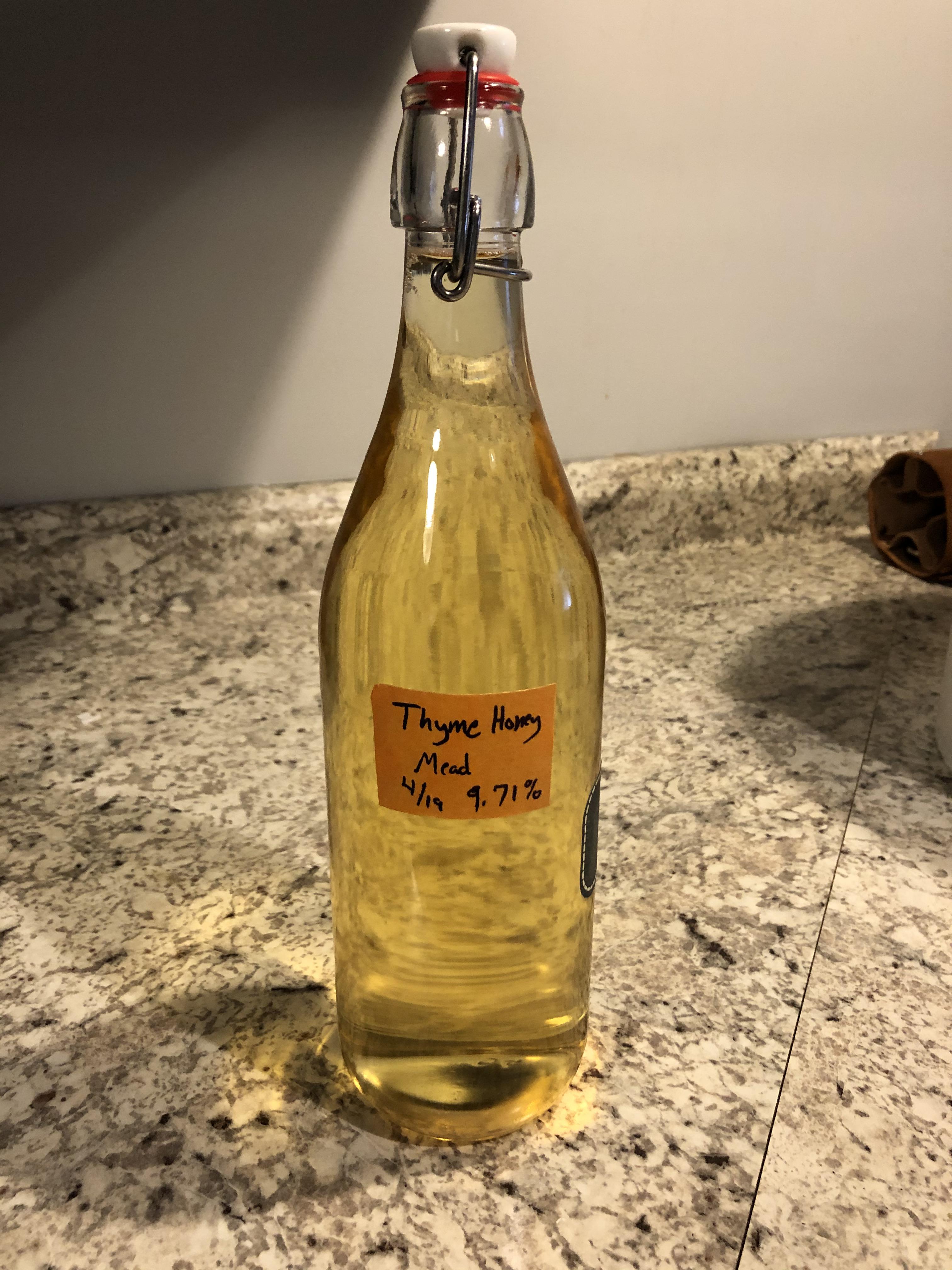 Super pumped about how well my traditional thyme honey mead came out