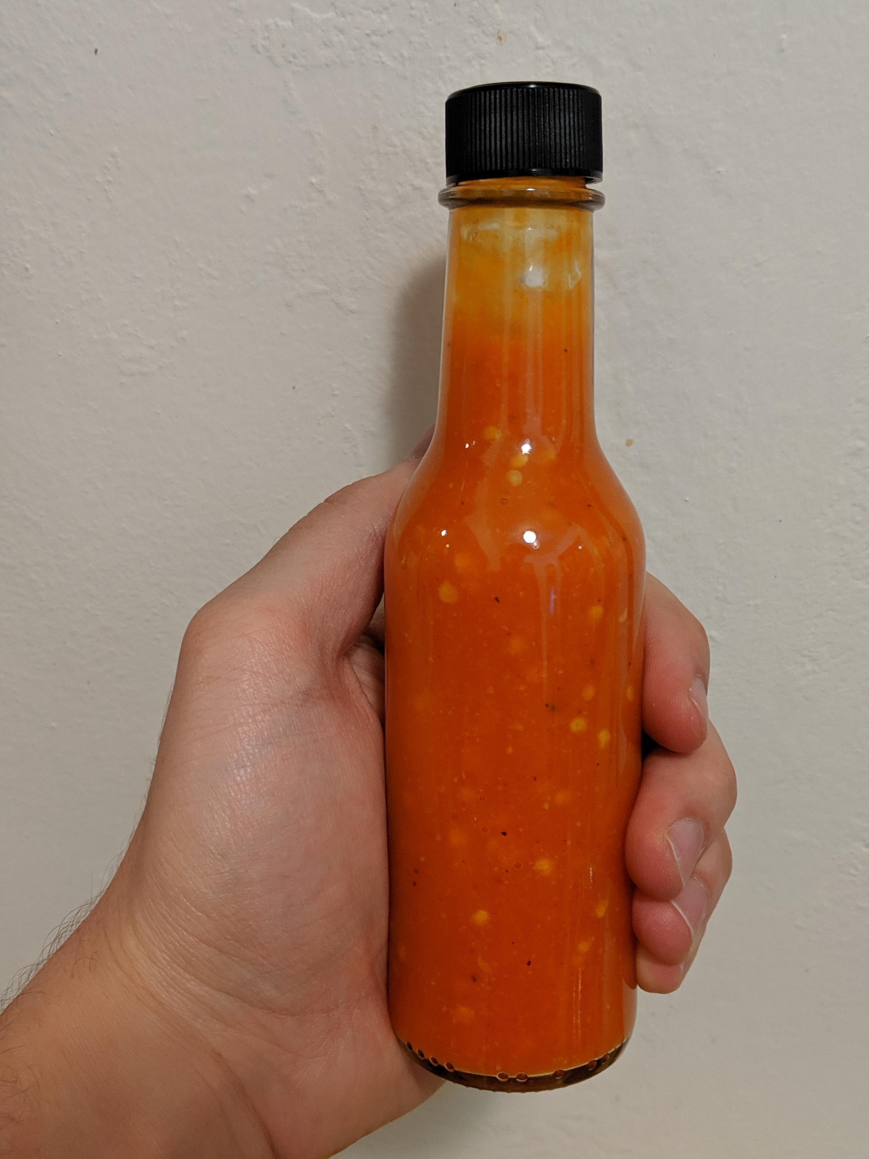 [Homemade] Fermented Habanero Mango Hot Sauce r/food