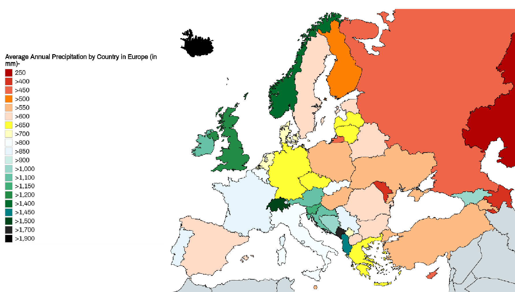 Where in Europe does it rain the most? r/MapPorn