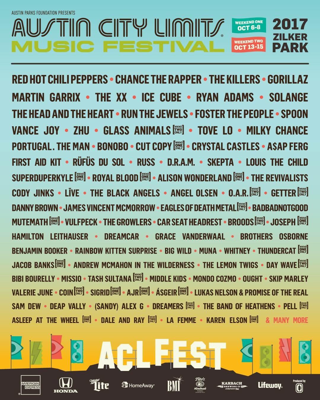 Austin City Limits Music Festival Lineup bonnaroo