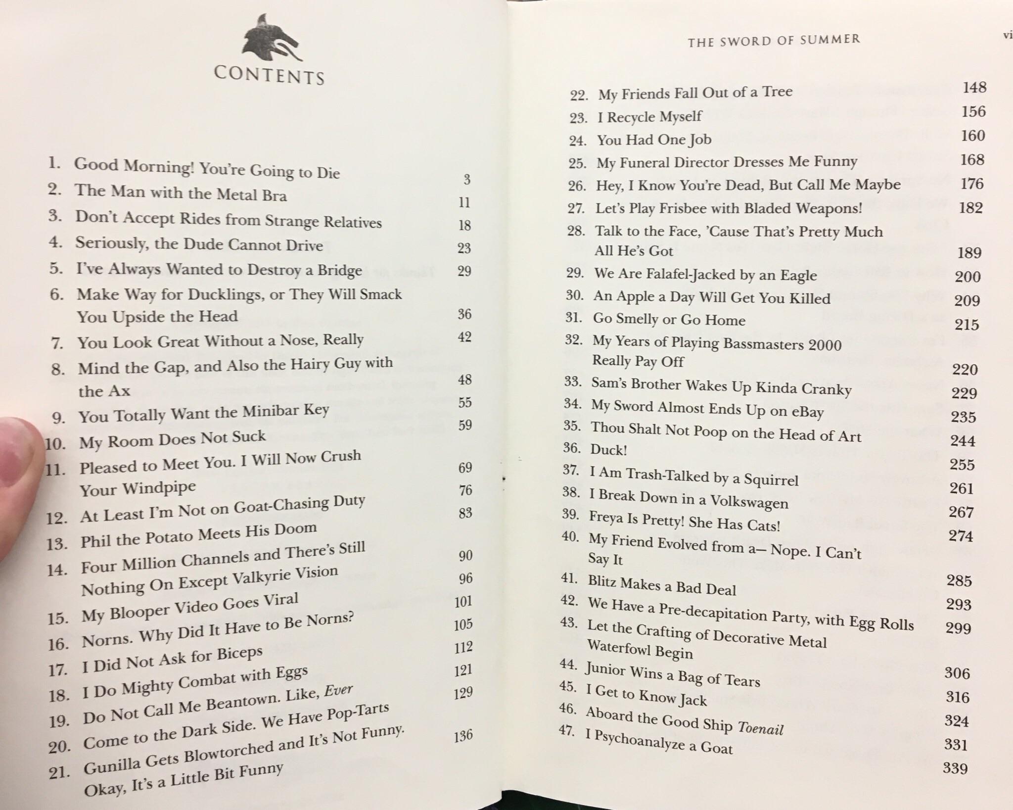 The chapter titles.... r/funny