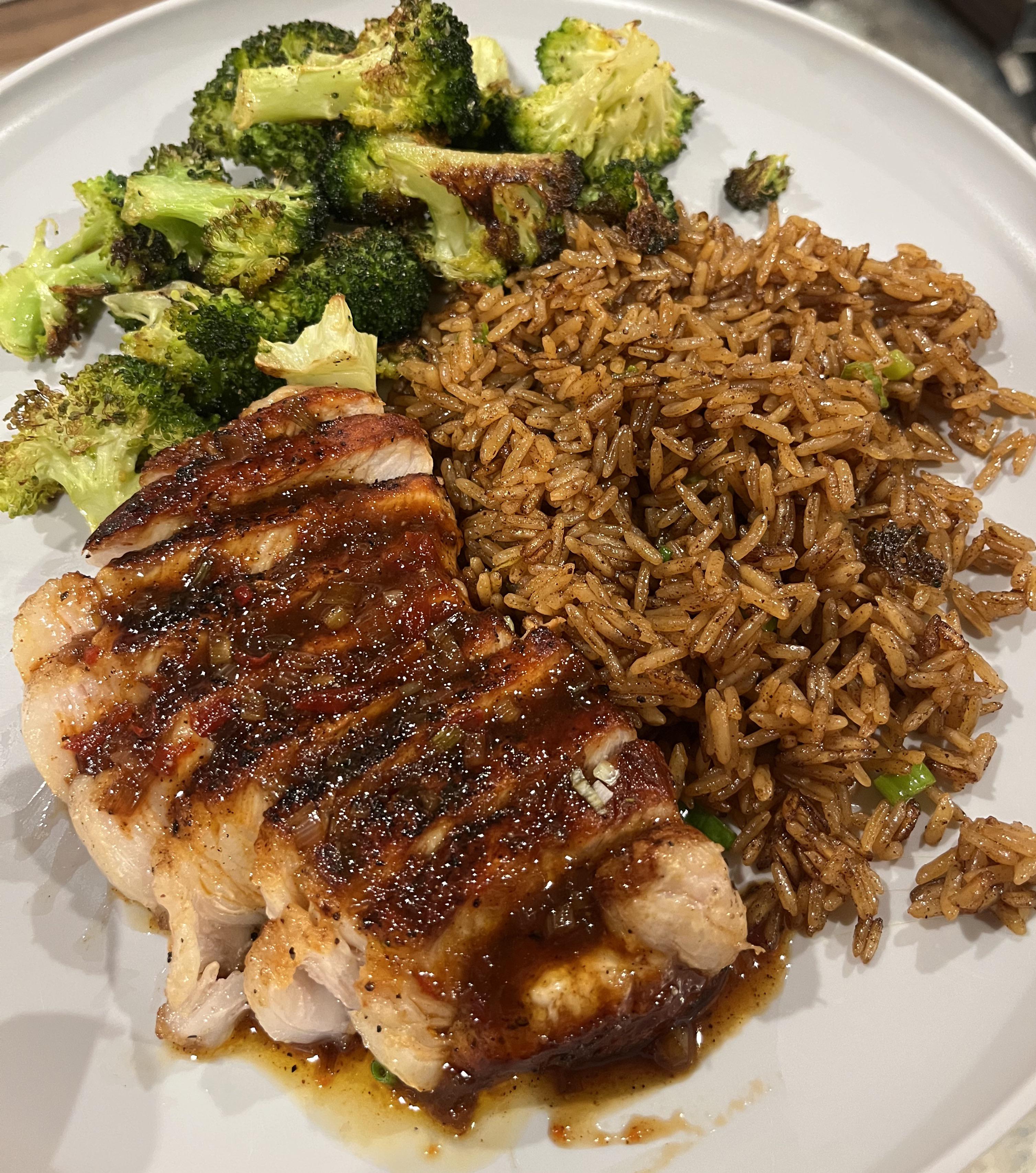 Red pepper jam pork chops were our favorite HF meal so far! hellofresh