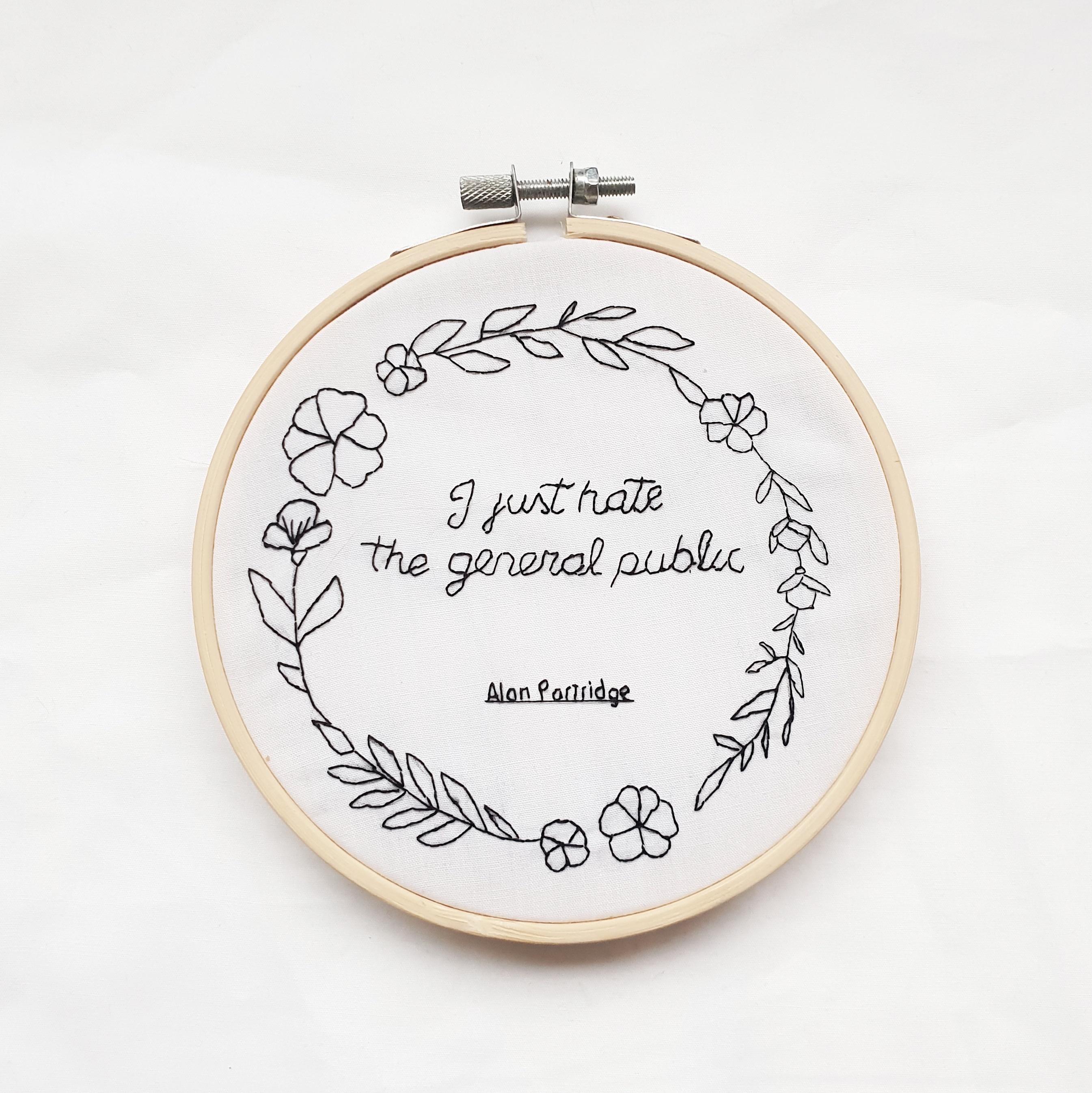 Alan has the best quotes for embroidery pieces. r/AlanPartridge