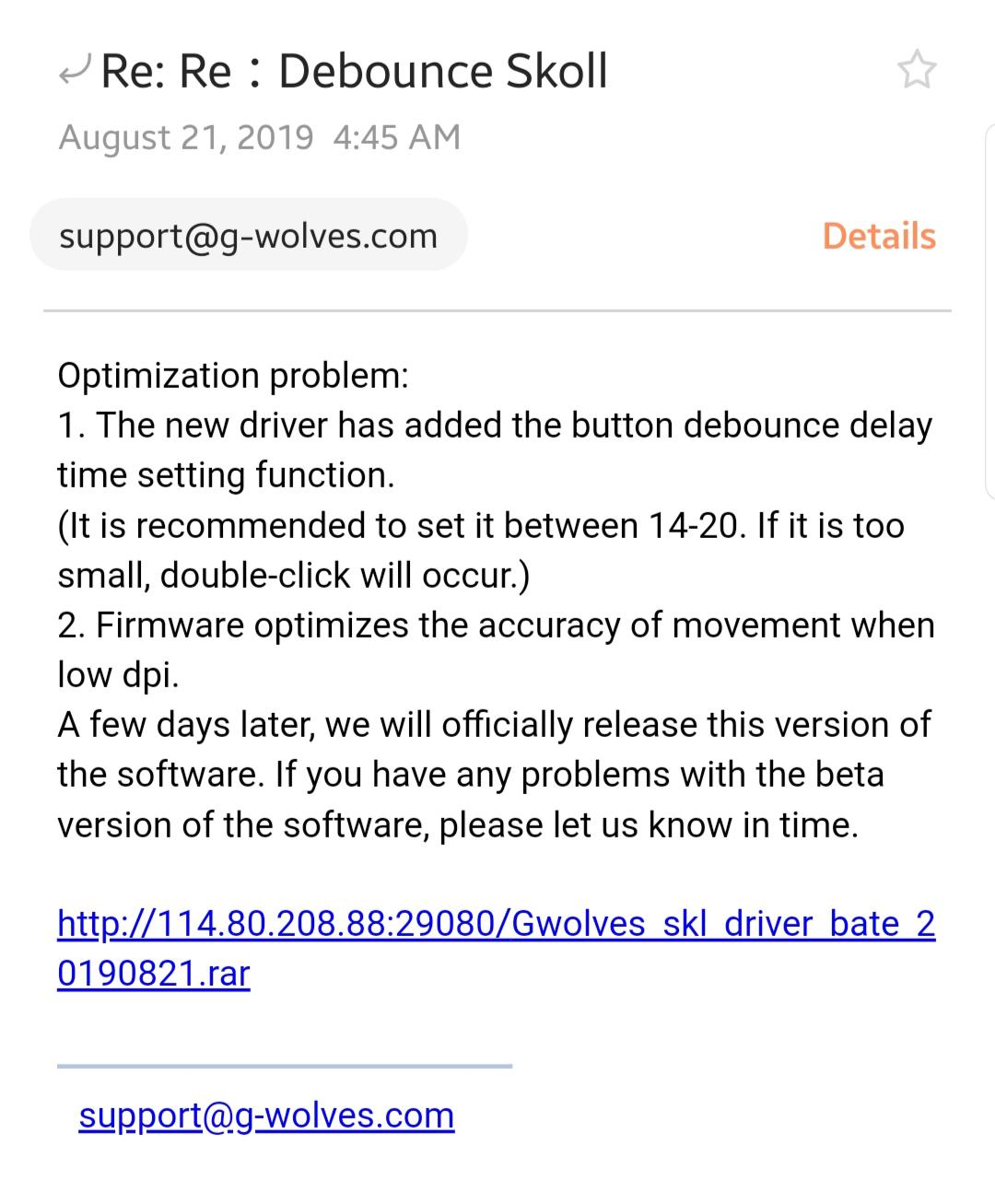 Gwolves Skoll debounce delay fix (beta). Link in comments. MouseReview