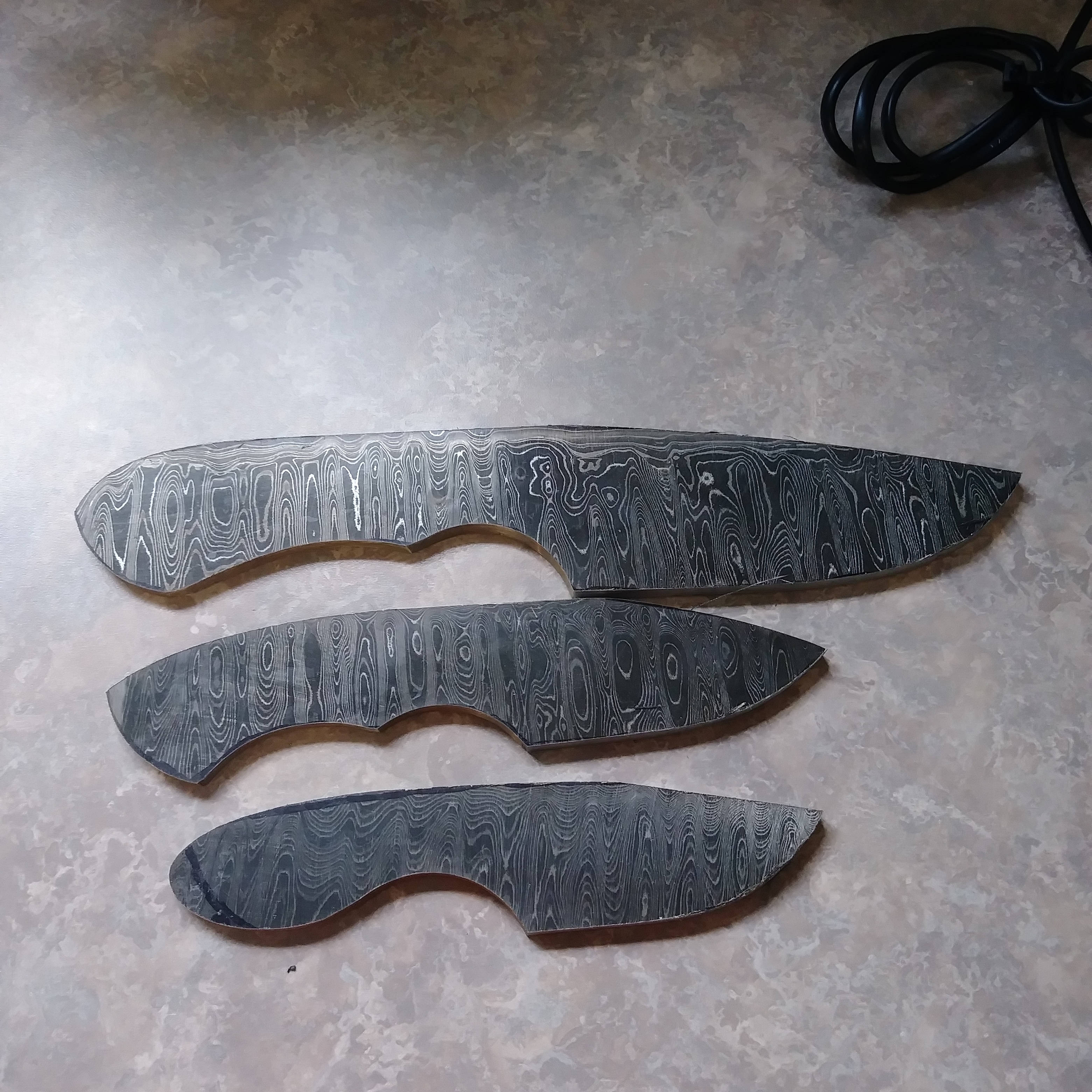 Finally got back in the shop and profiled these 3 beautiful Damascus