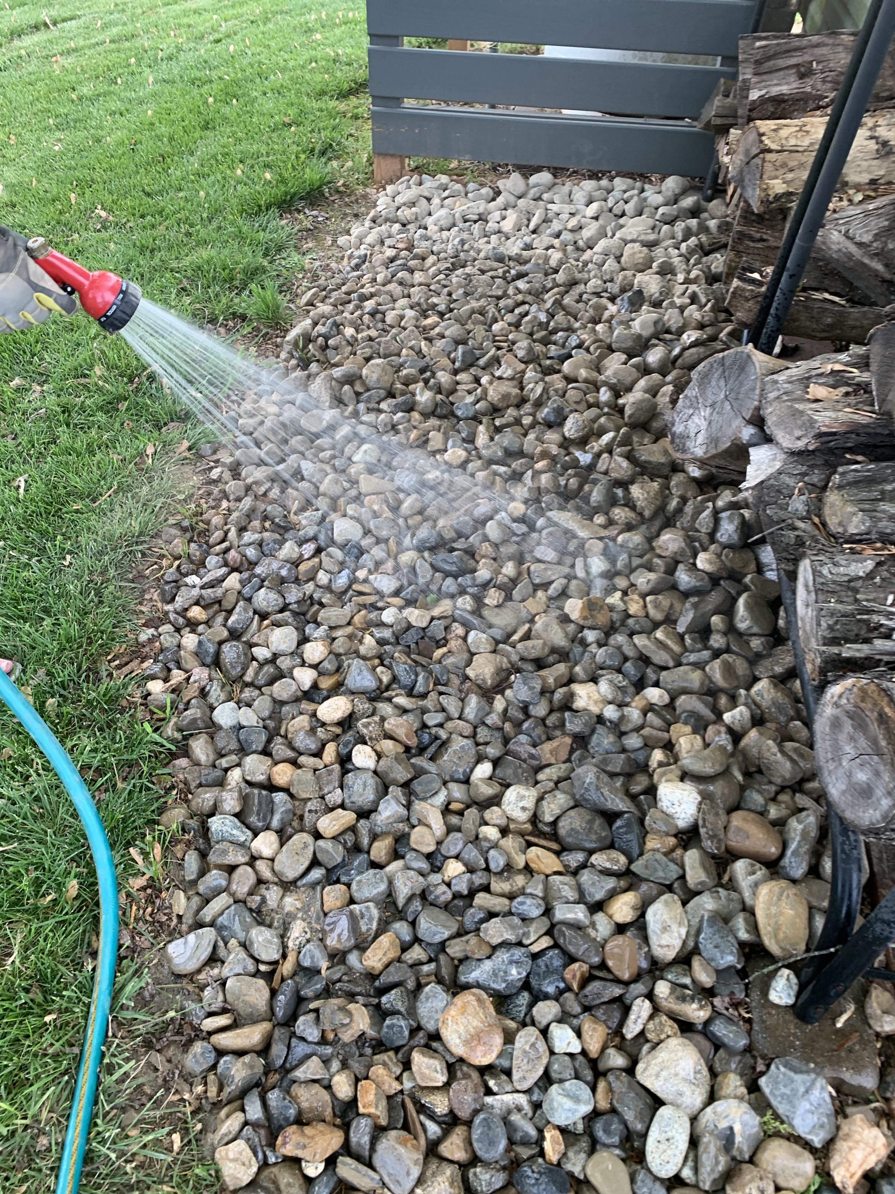How to keep newly laid river rocks looking bright with saturated colors