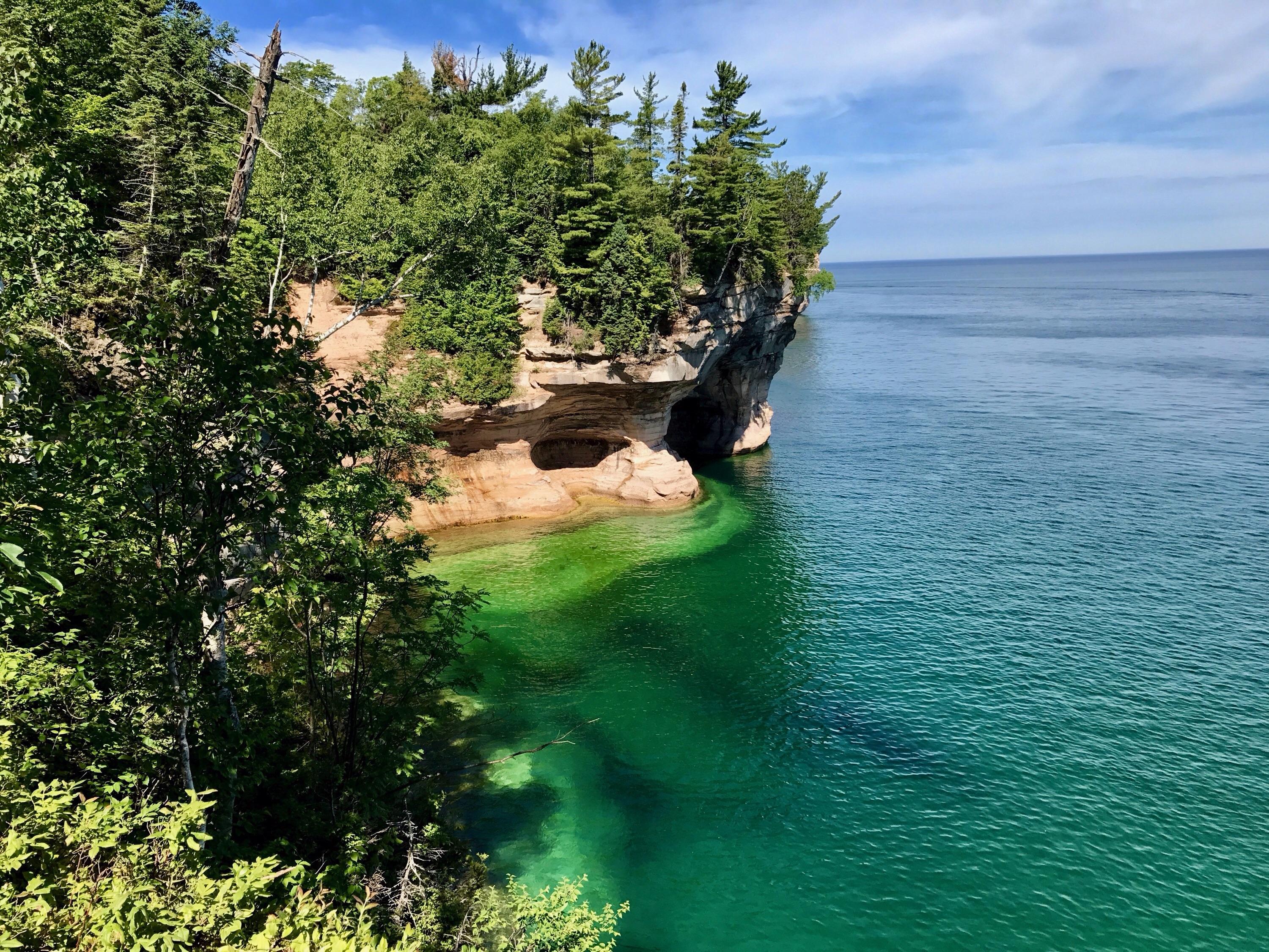 Pictured Rocks National Lakeshore. Hiked from Grand Sable Falls to