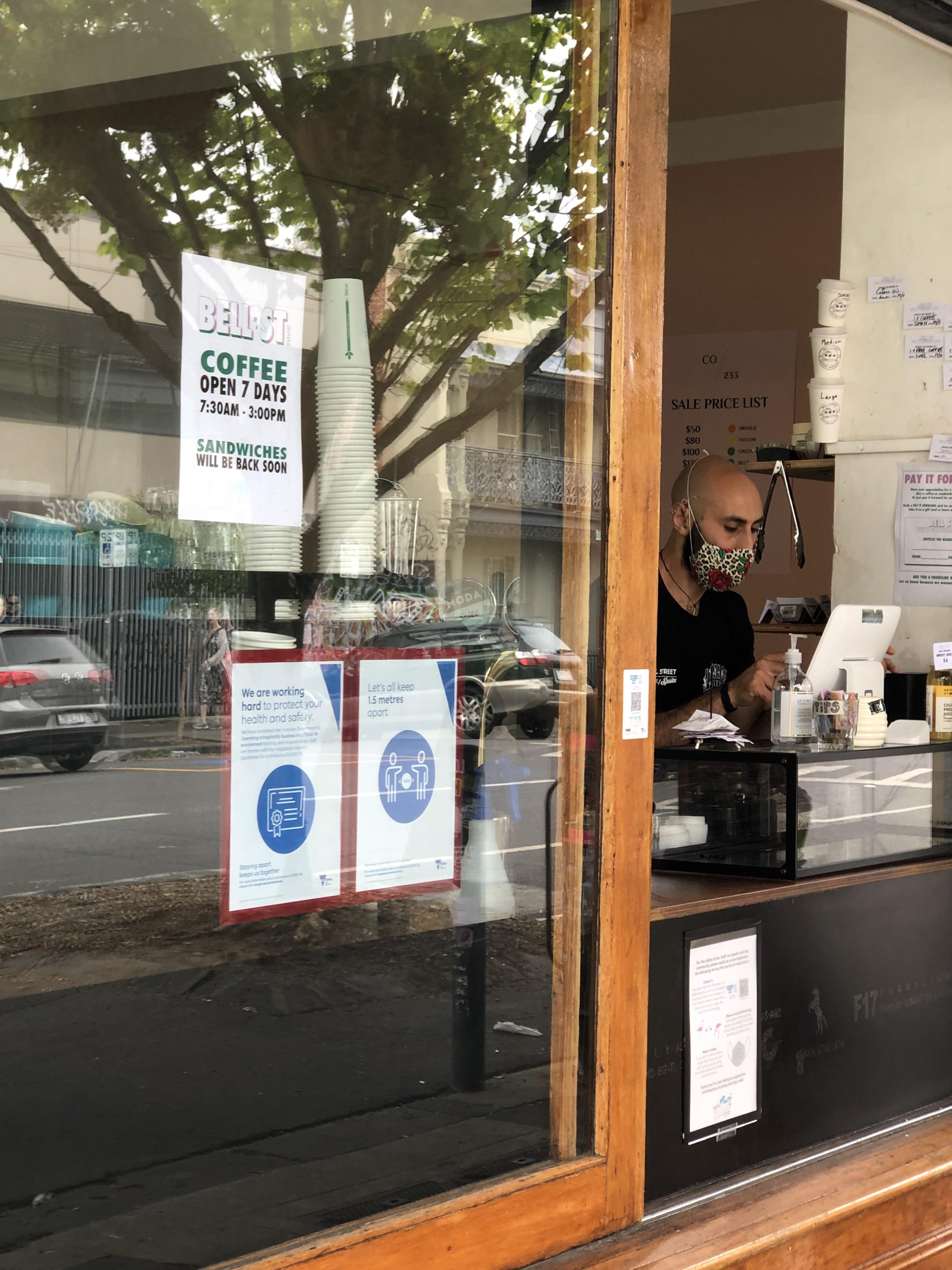 Bell St Coffee Window a small business in Fitzroy doing some of the