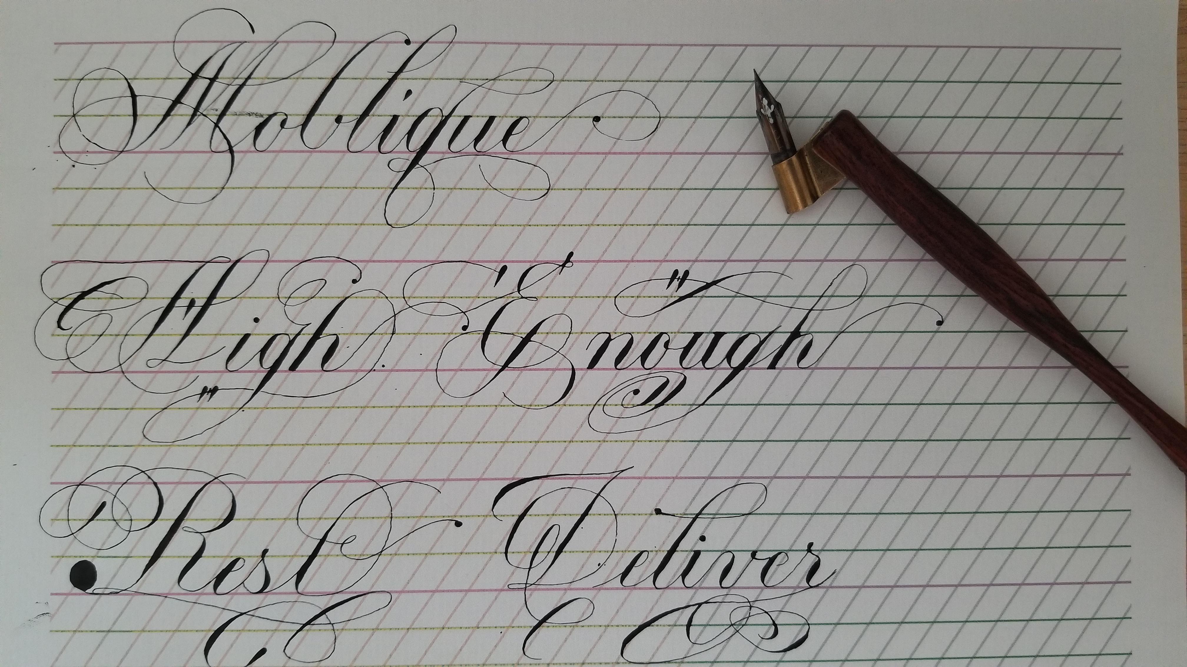 As a left handed calligrapher I have a hard time with flourishing and