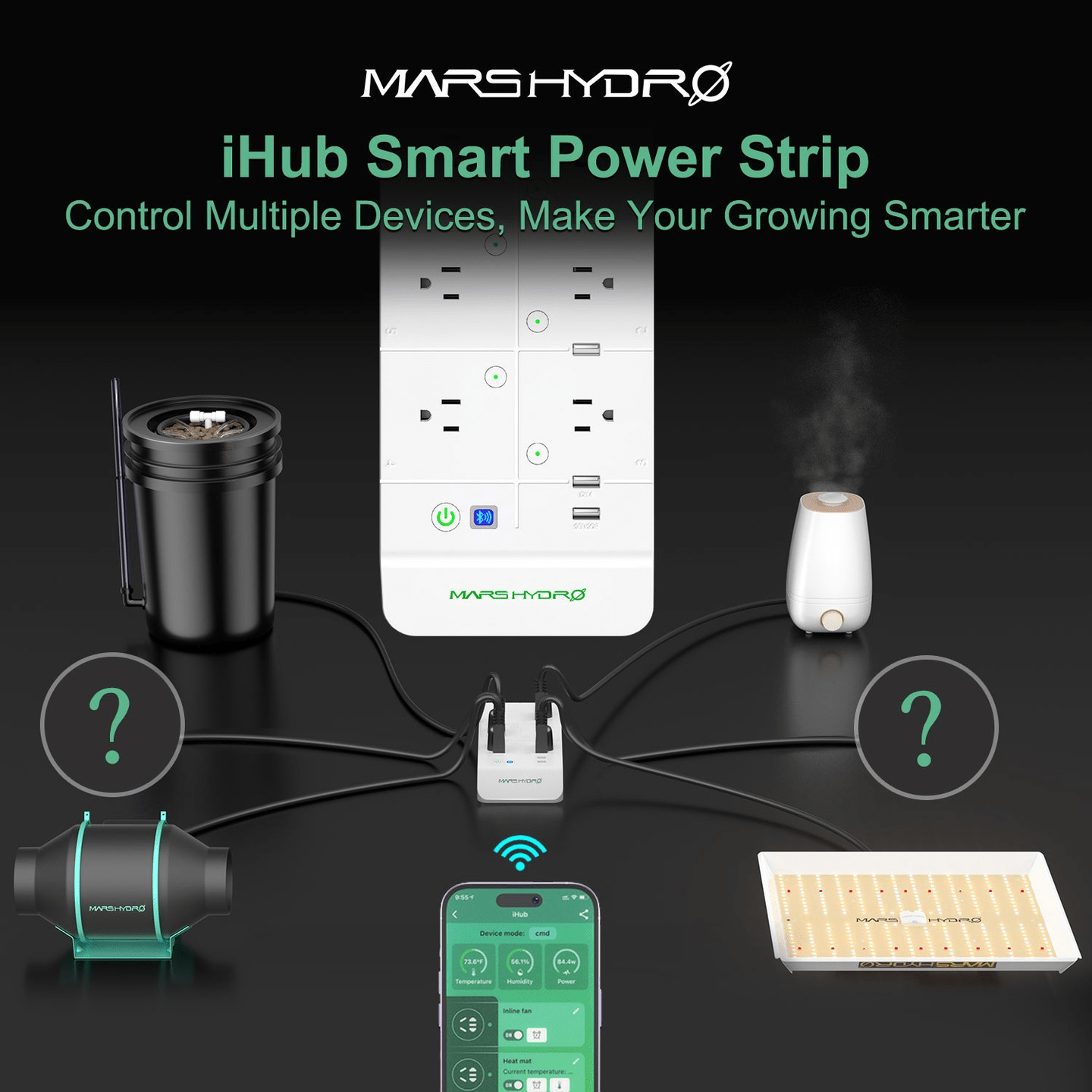 Mars Hydro iHub Smart Power Strip is designed to make controlling all