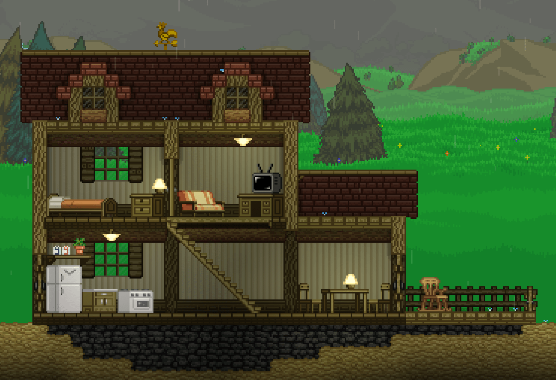 Quick Wooden Cabin build r/starbound