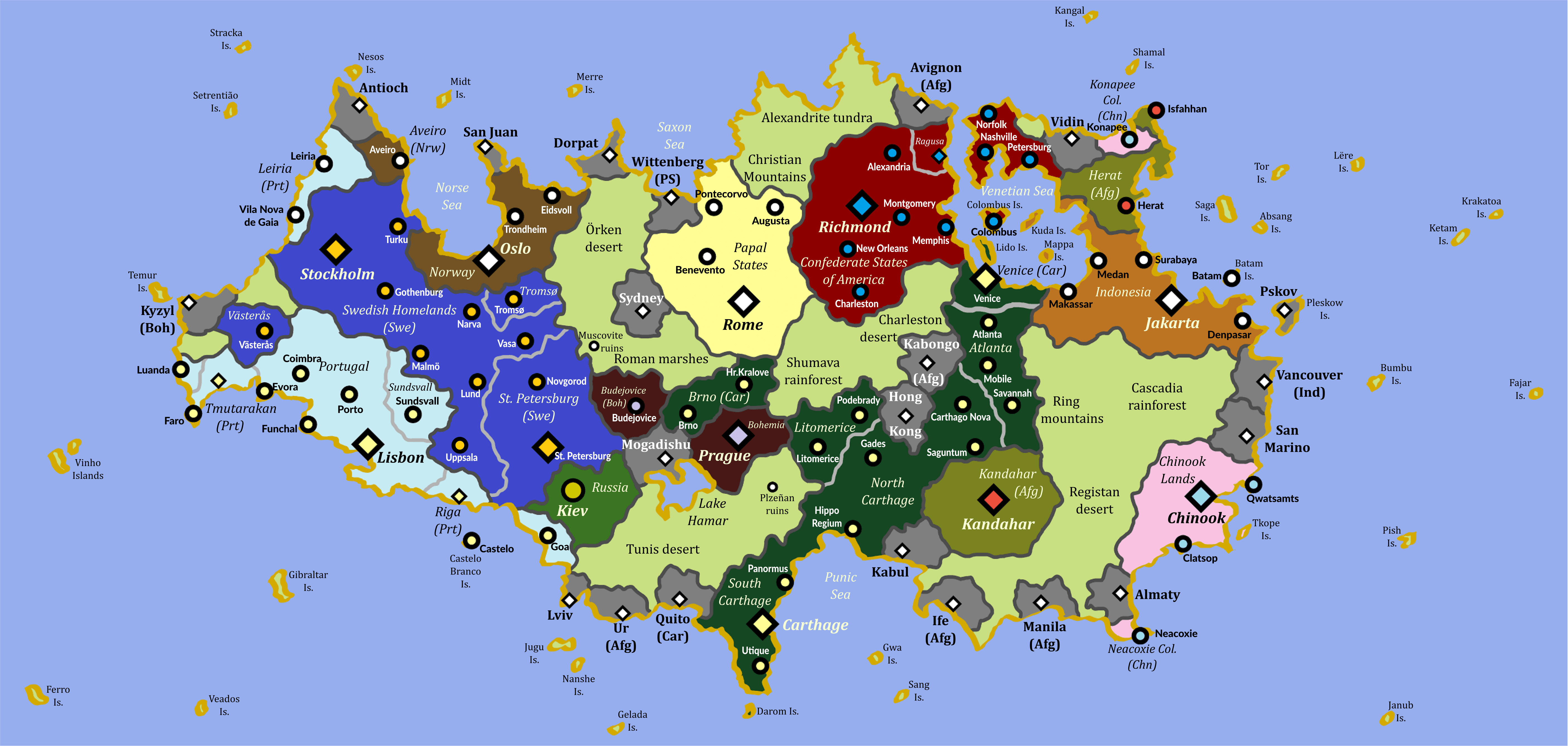 Historical map (Afghanistan; Civ 5 with mods; huge Pangea map) civmaps