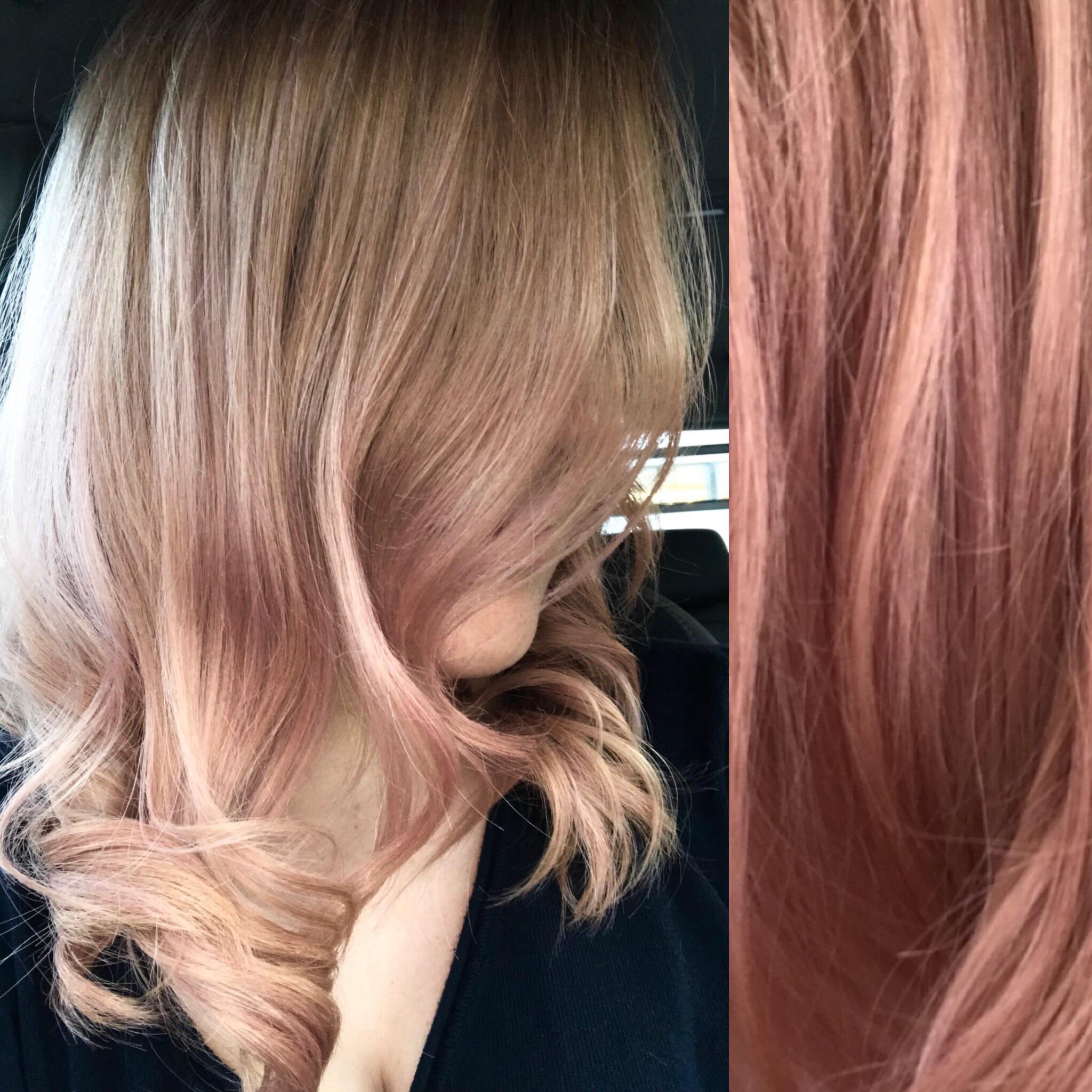 Got rose gold hair using Bleach London odd fuchsia, it lasted a whole 3