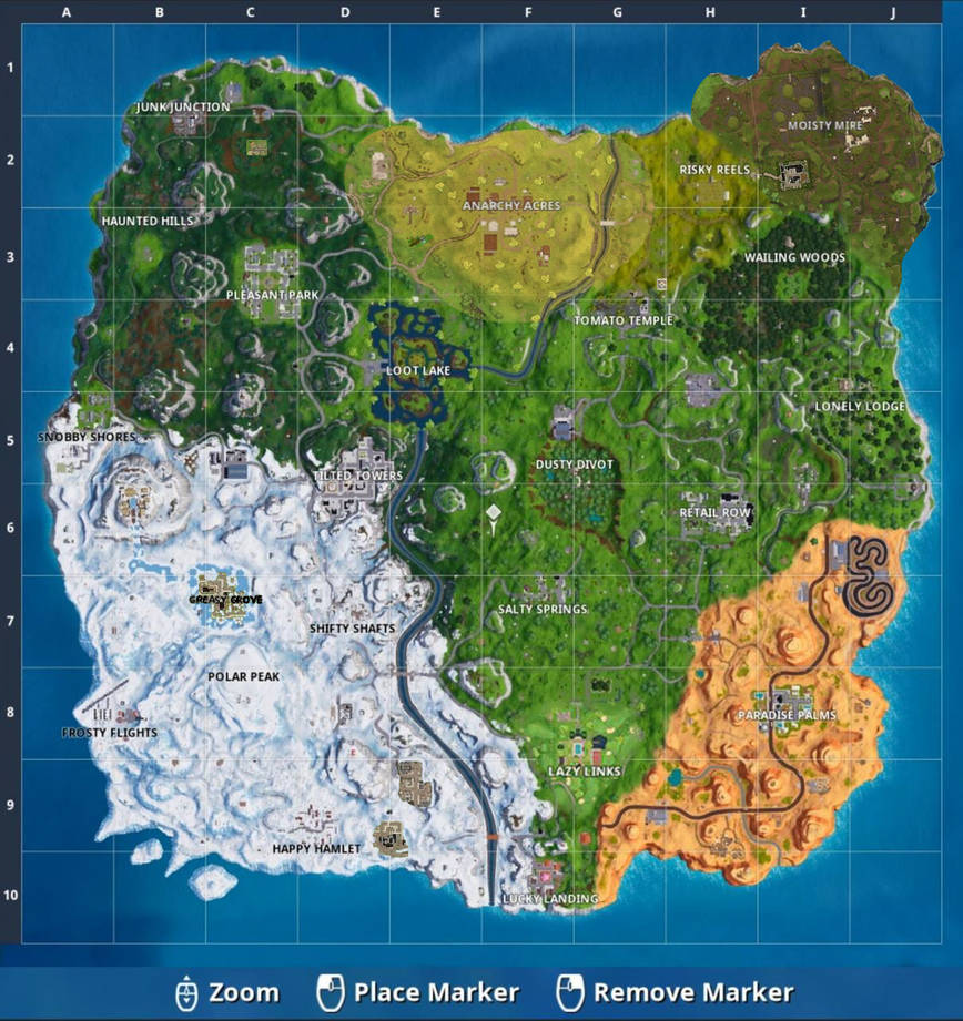Fortnite Map With Landmarks Best Map Collection 1EC