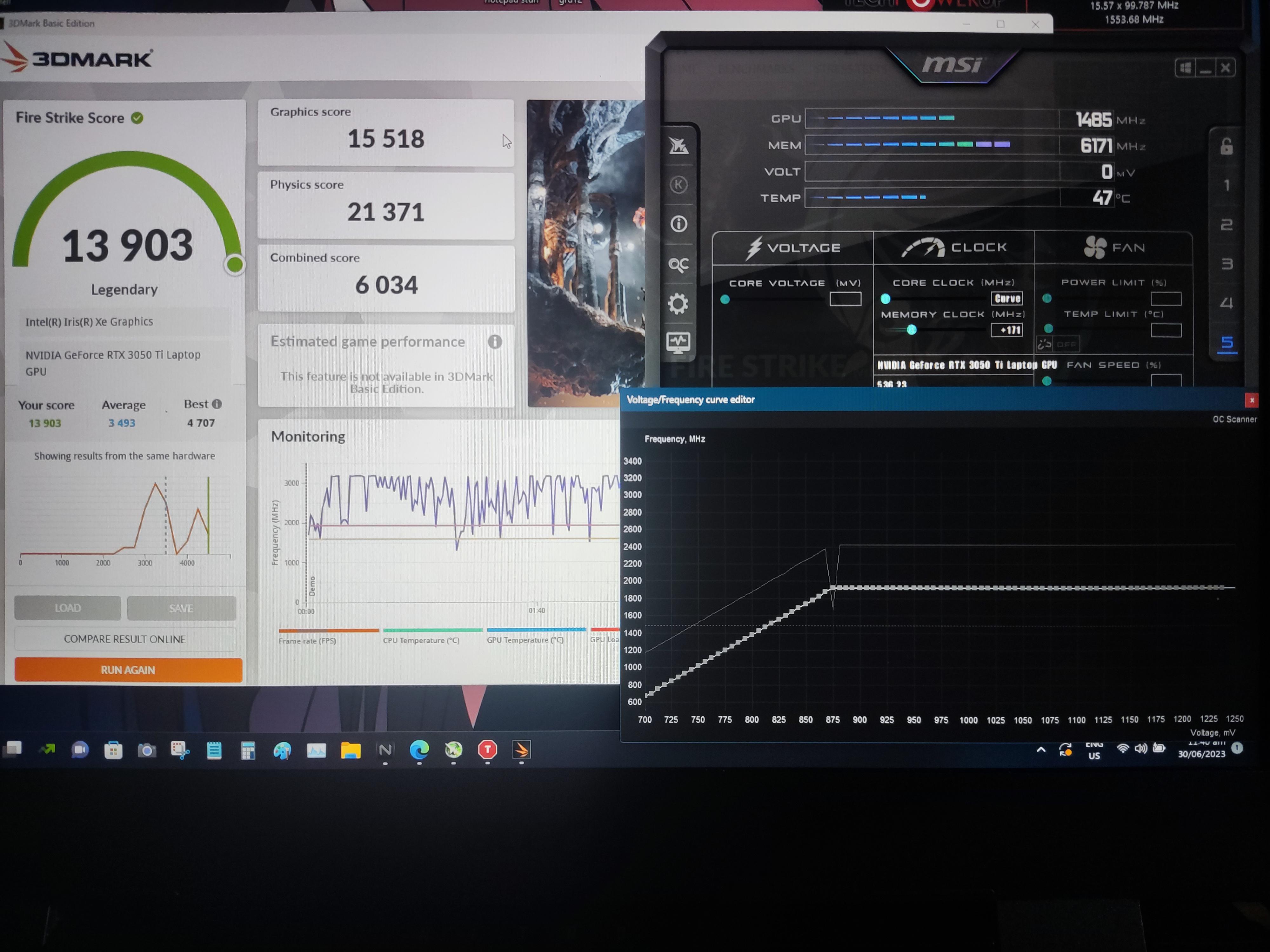 Trying to OC rtx3050Ti laptop gpu r/overclocking