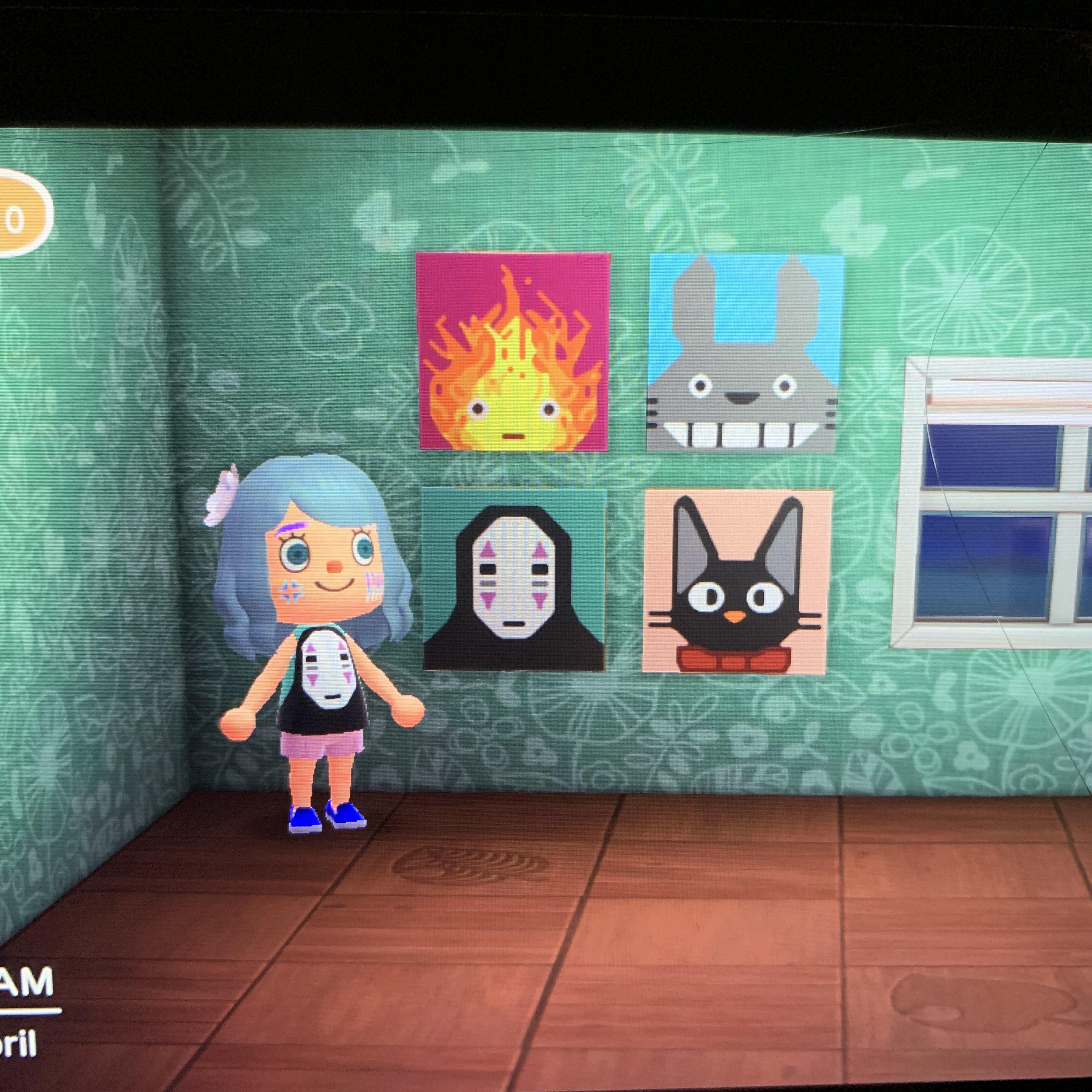 Studio Ghibli appreciation wall I designed tonight AnimalCrossing