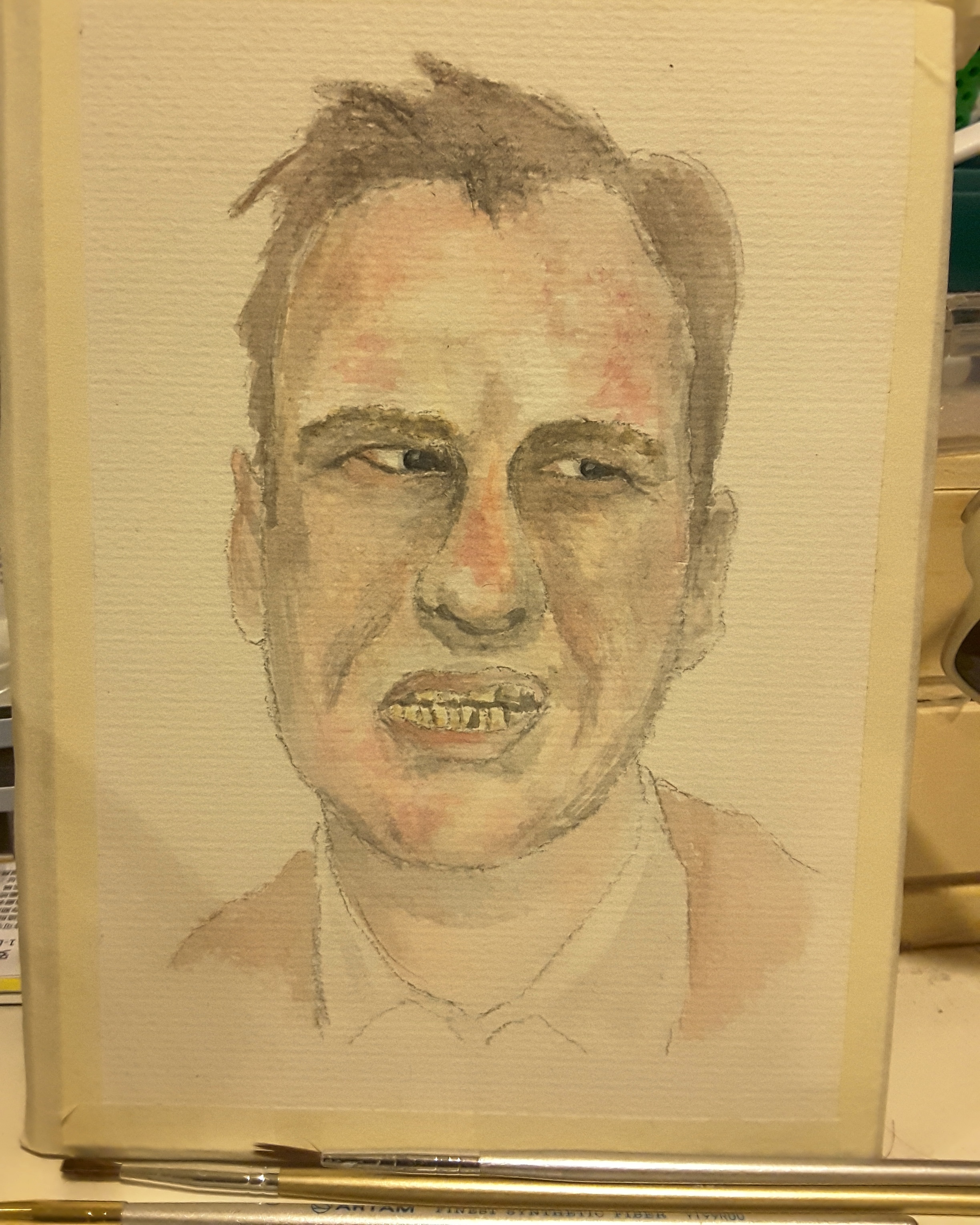 I'm only an amateur painter, but I tried to capture the richest man in