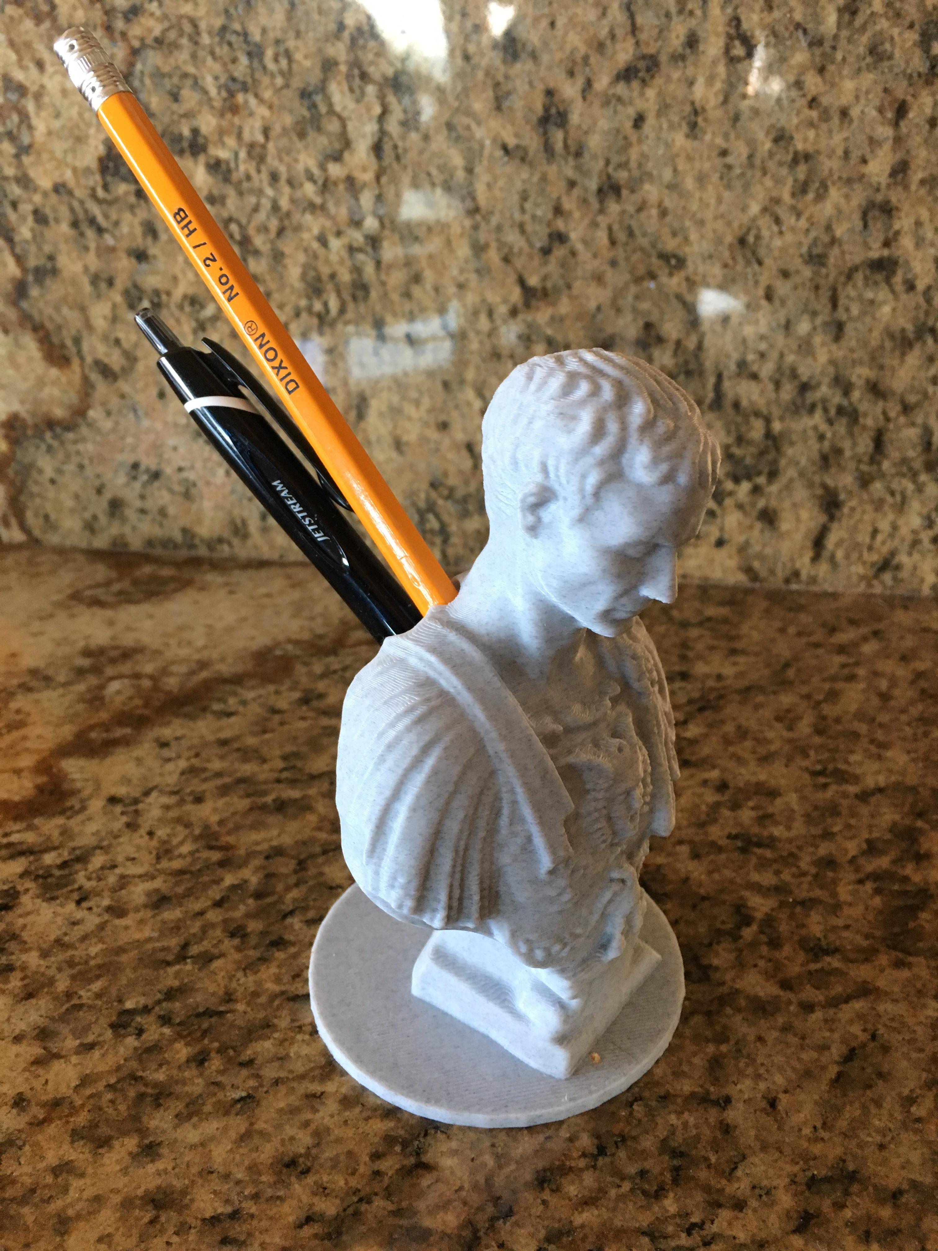 Julius Caesar pencil holder.