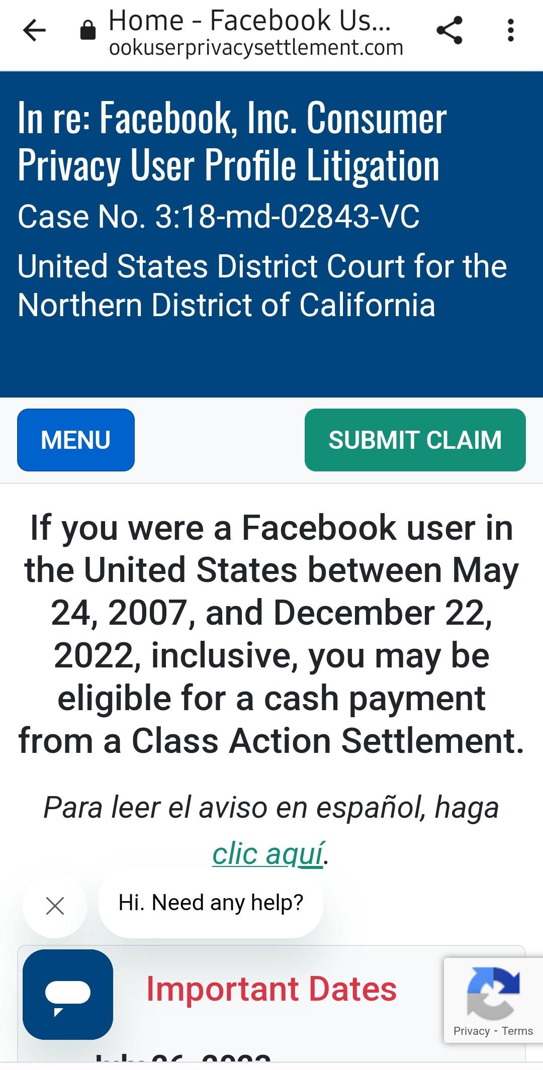 Is the Facebook settlement payout a scam? r/Scams