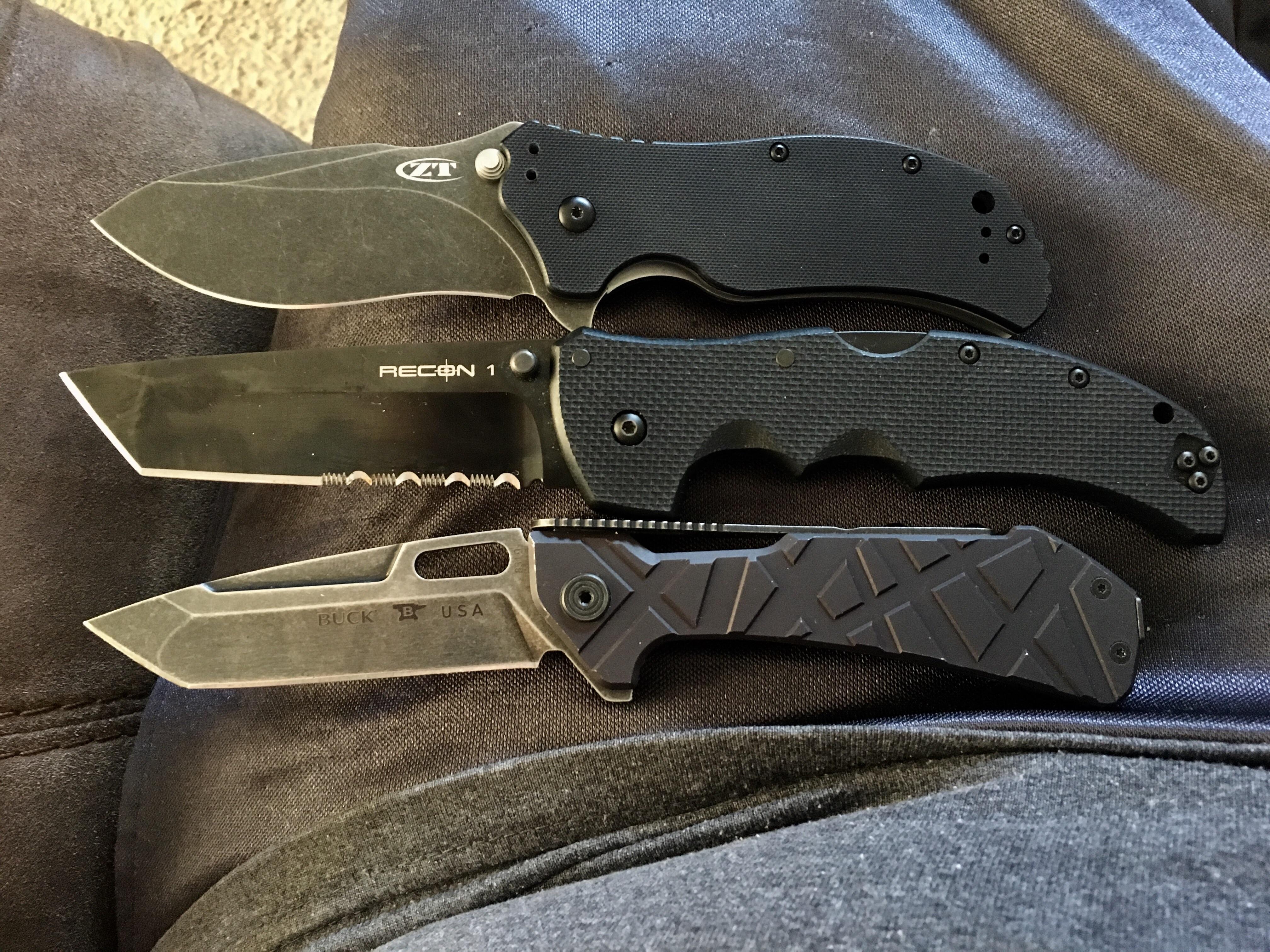 My 3 favorite tactical knives. Zero Tolerance 0350 (Top) Cold Steel