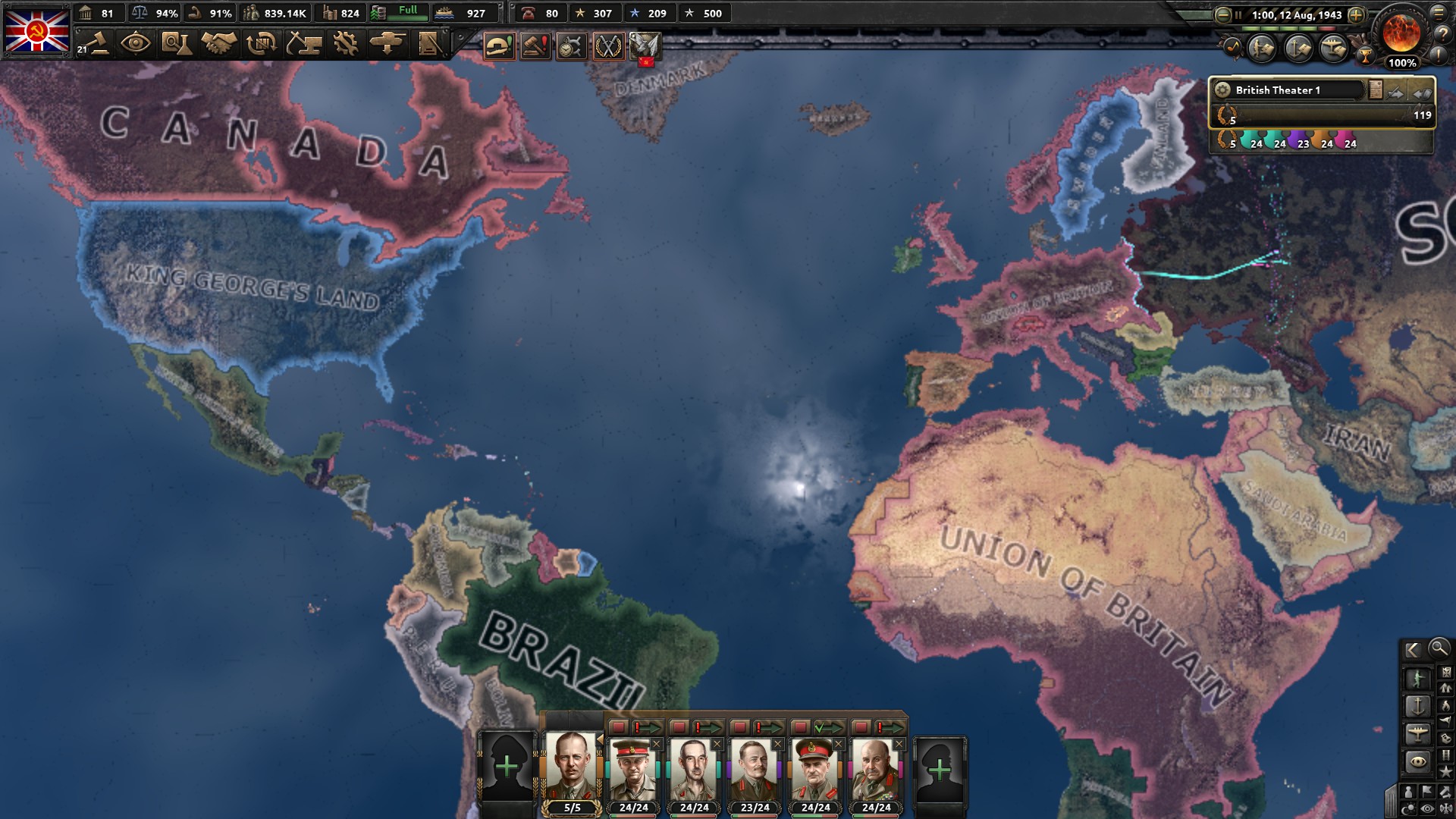 Union of Britain run for Crush the Dream Achievement r/hoi4