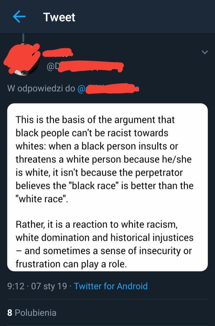 They justify why you can't be racist against white people
