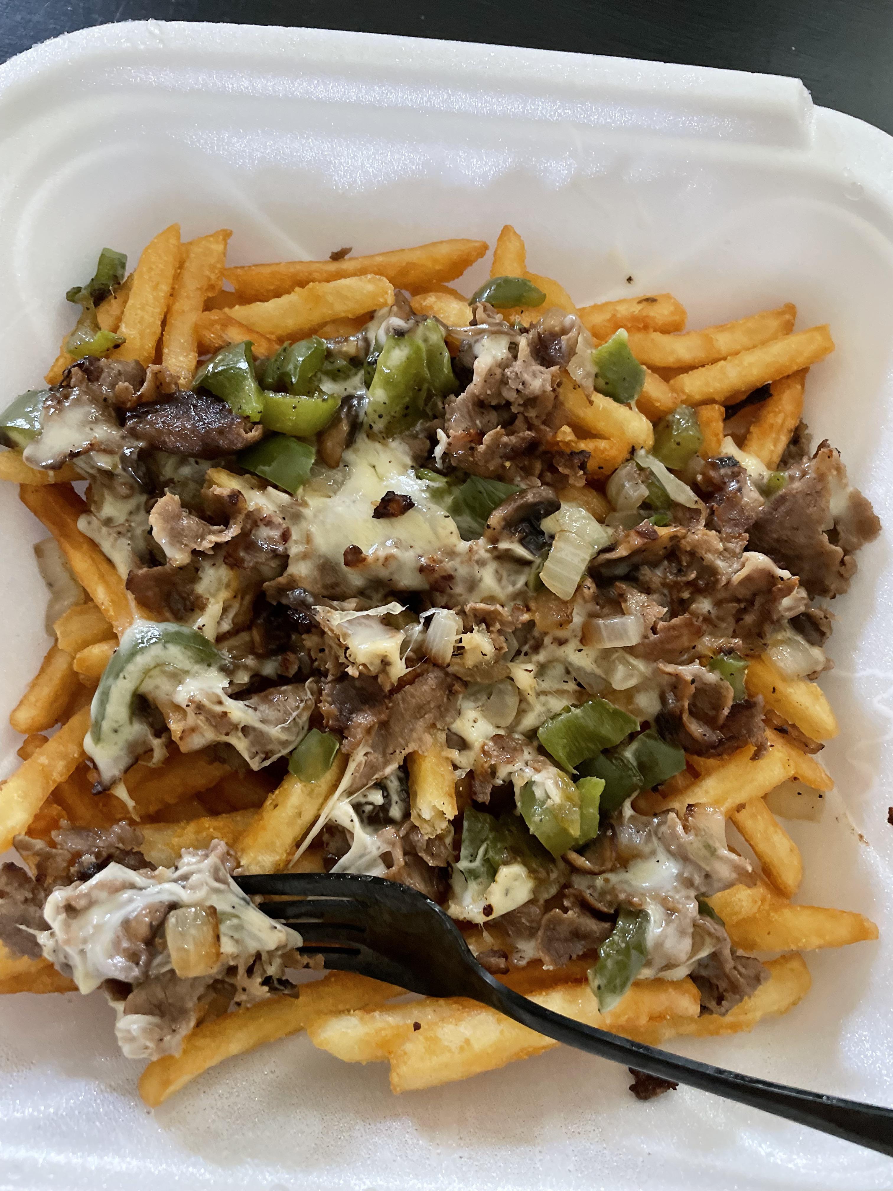[i ate] Philly cheesesteak fries food