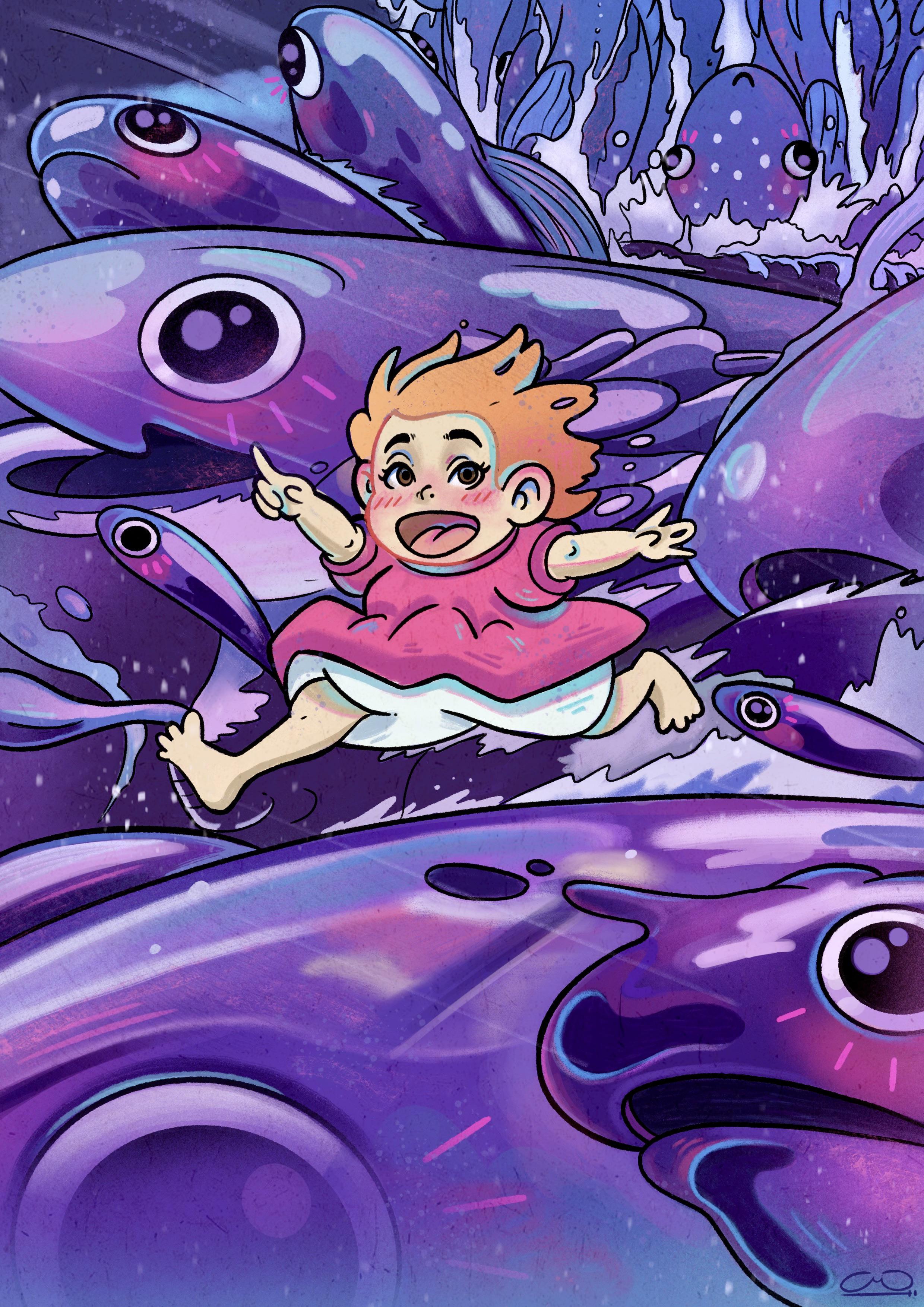 I made this fanart of ponyo, what do you think? r/ghibli, ponyo