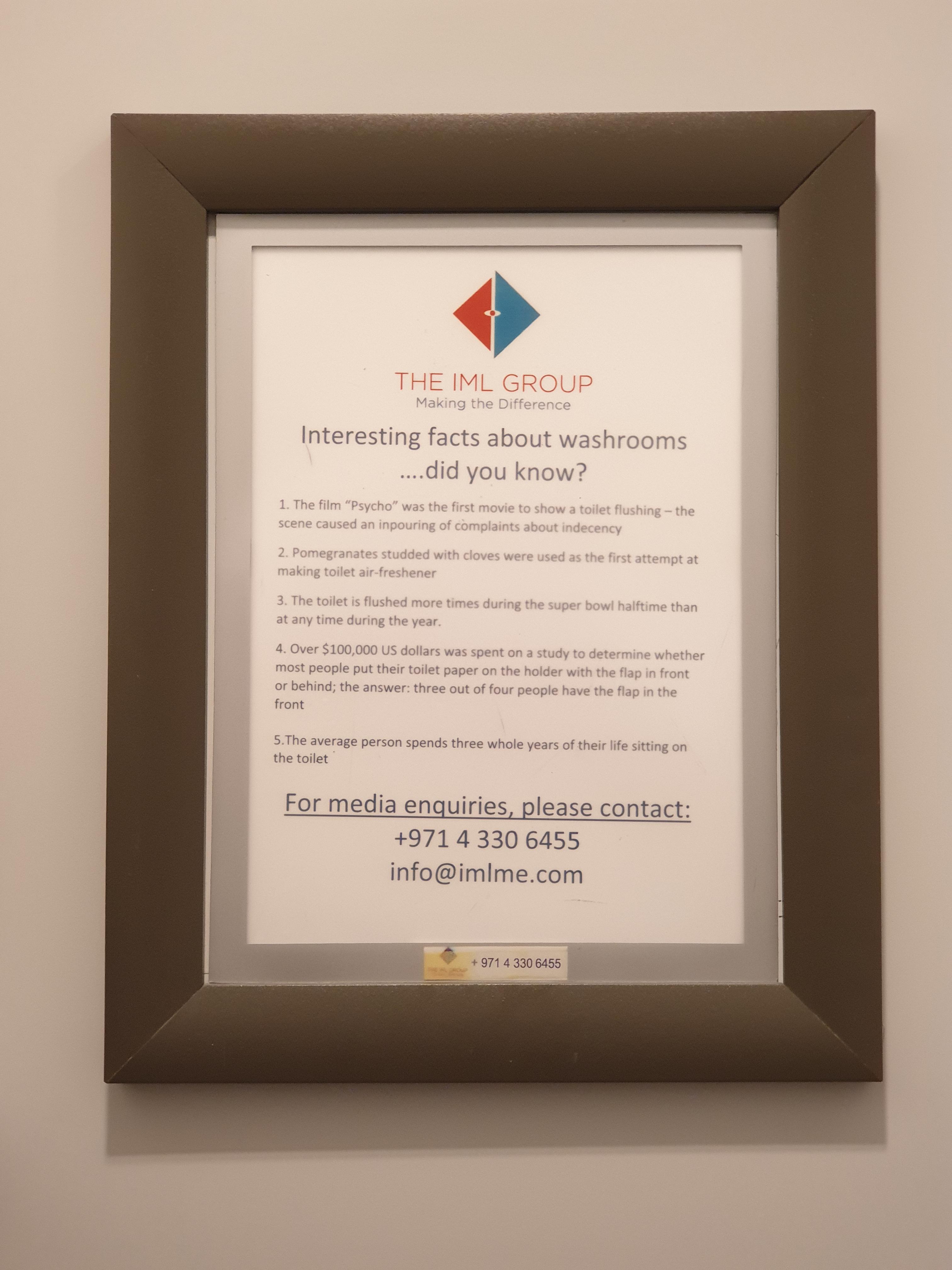 This poster inside the bathroom stall at the mall I went to. r