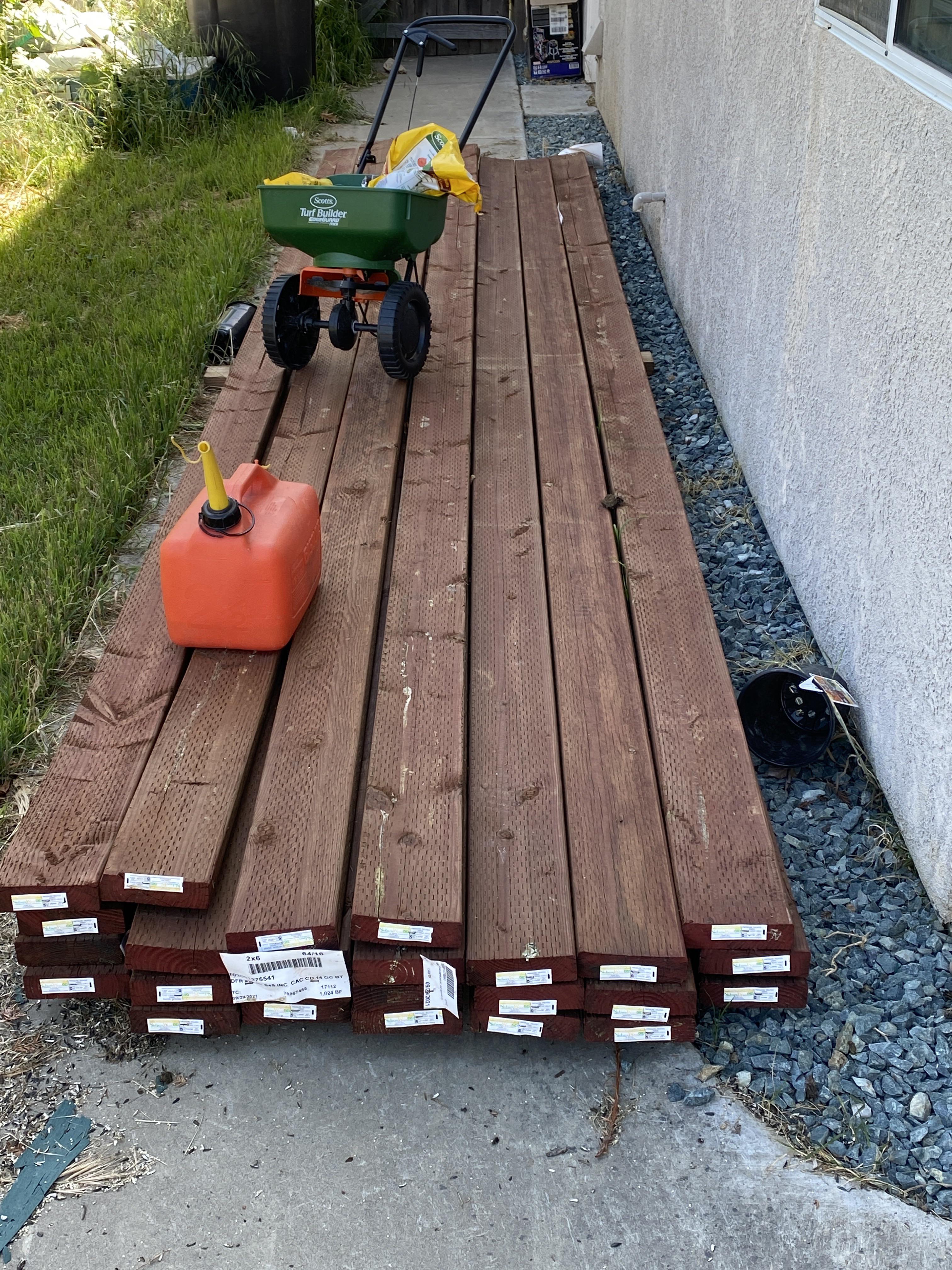 I bought some pressure treated boards to replace rotting deck boards