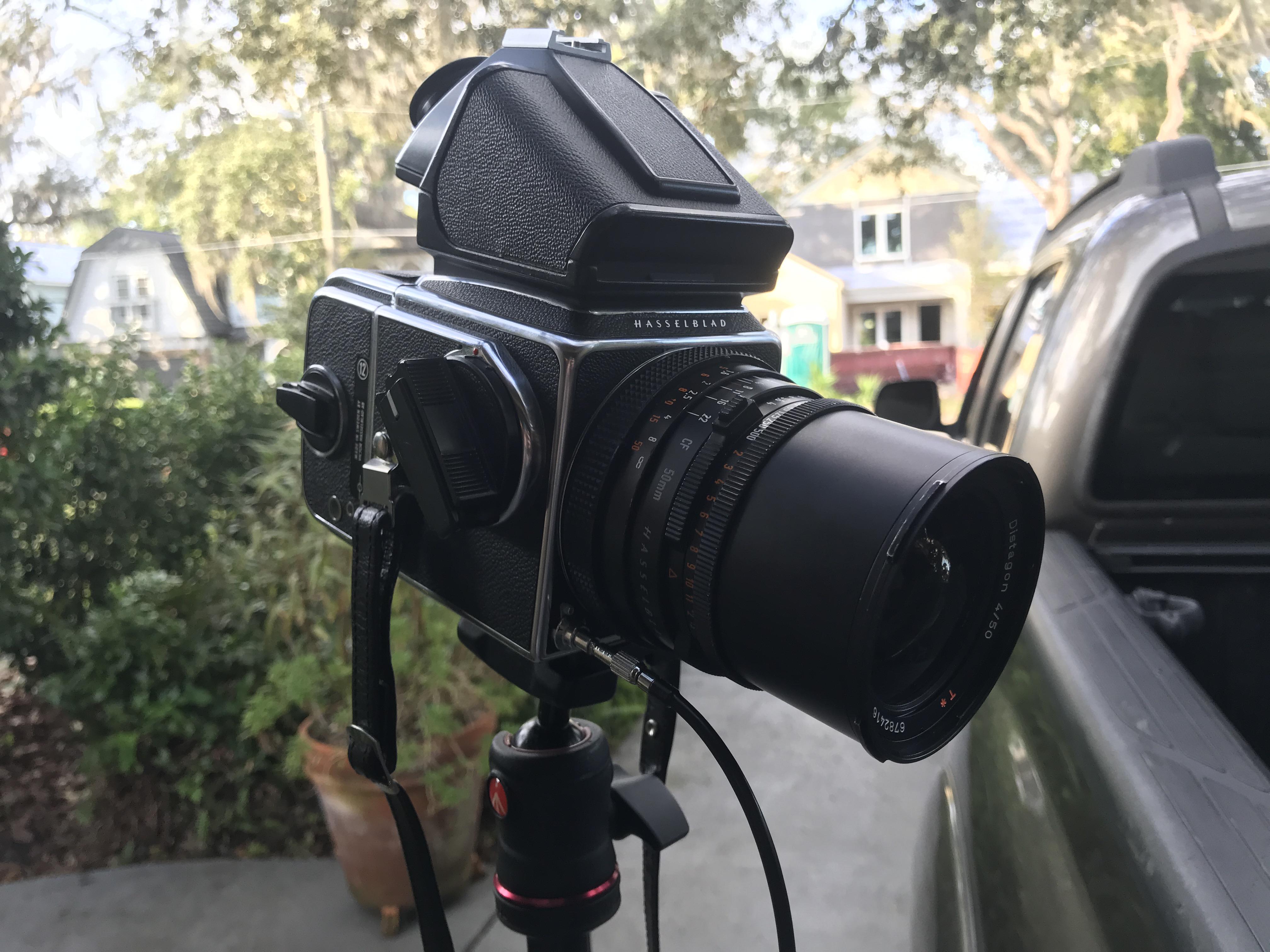 Hasselblad 500cm with a 50mm f4 Zeiss r/Cameras