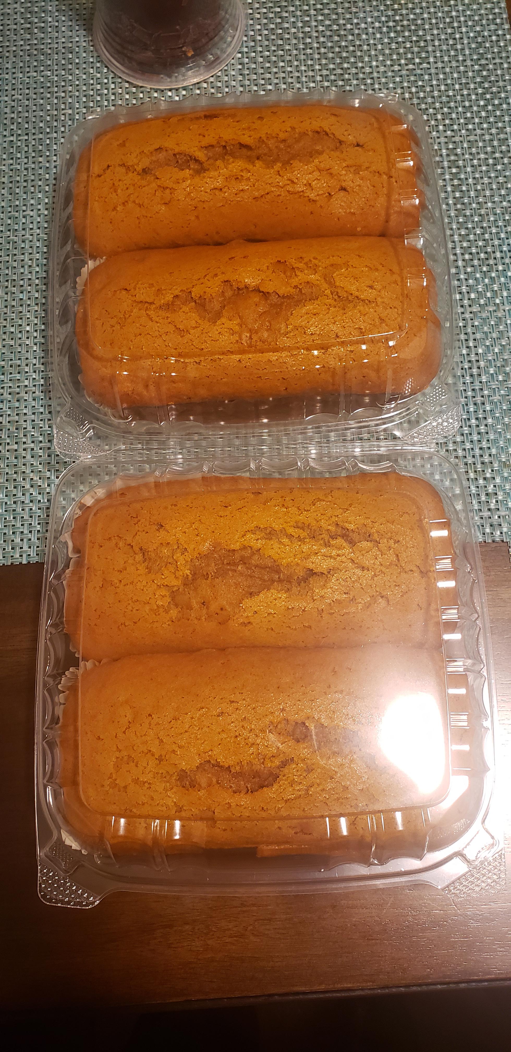 I was able to bring home pumpkin bread from work because