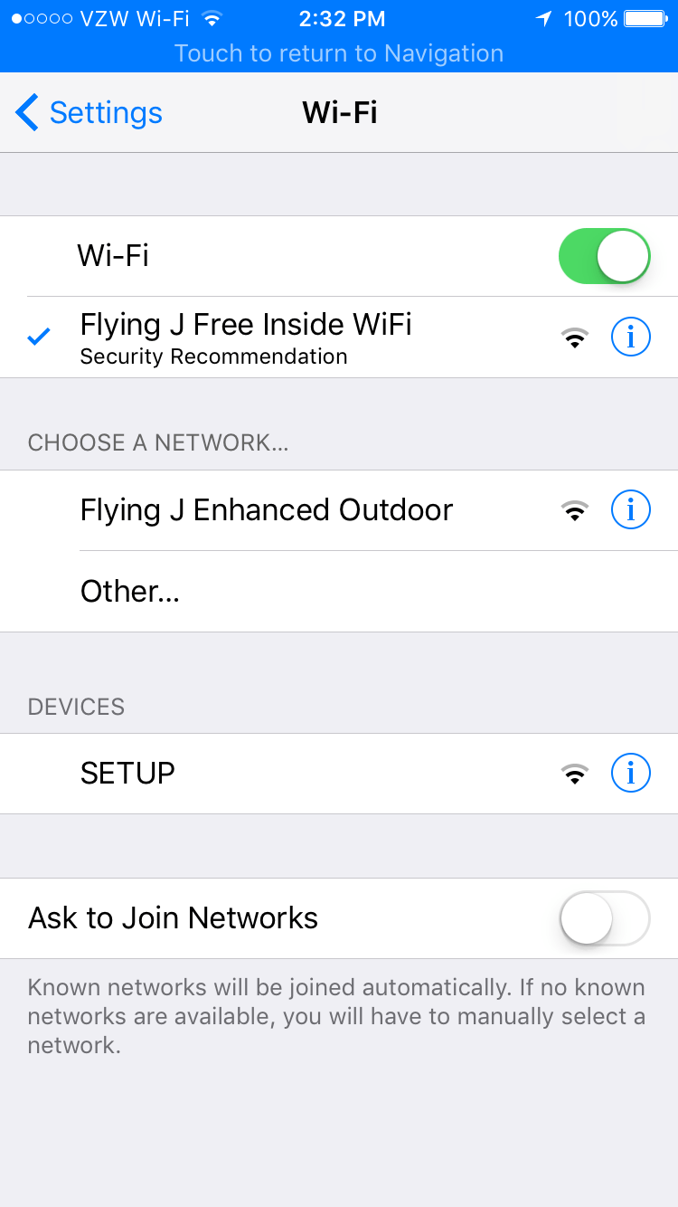 This Flying J (Gas Station) has Wifi for Indoors and Outdoors r