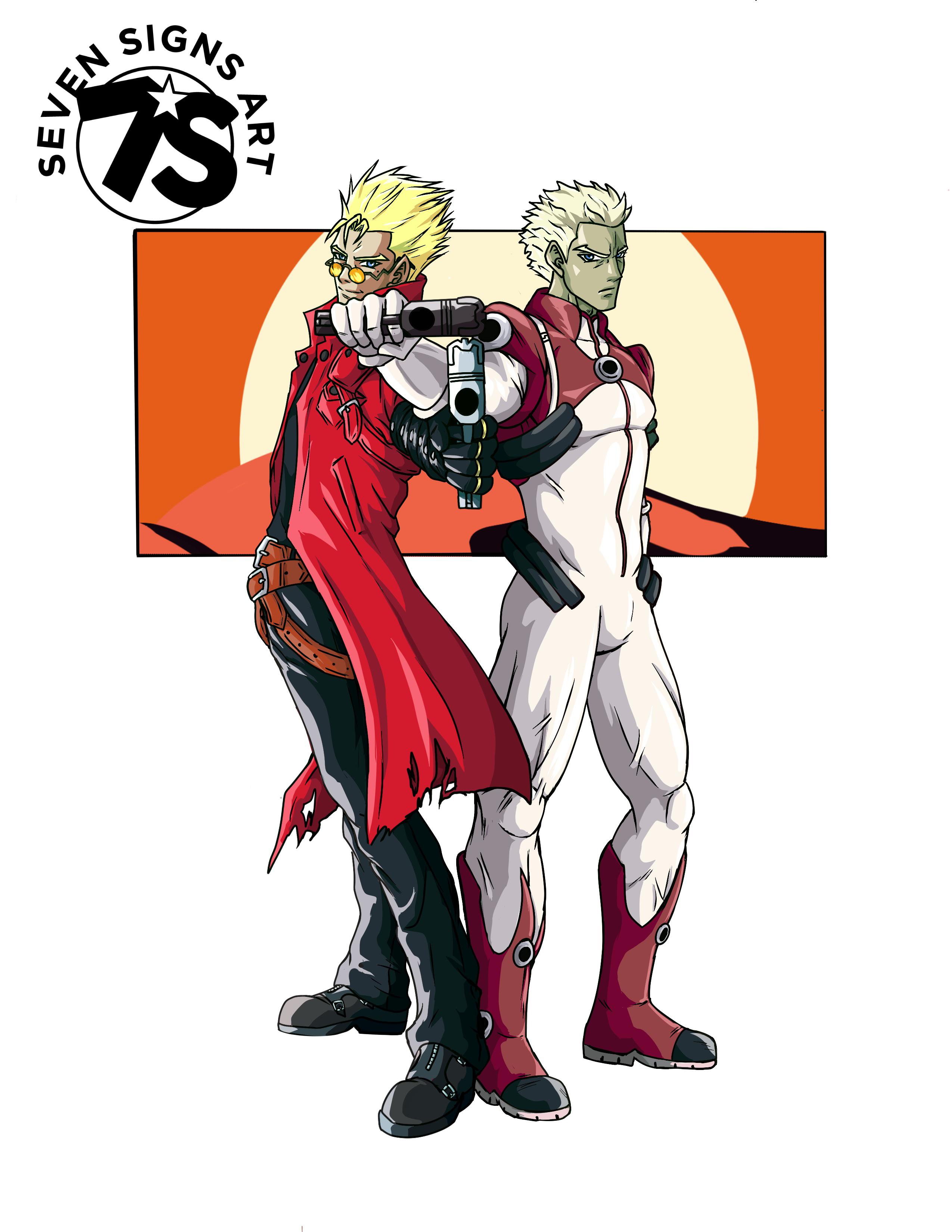 My Trigun fan art piece! Redesigned Vash and Knives a little Trigun