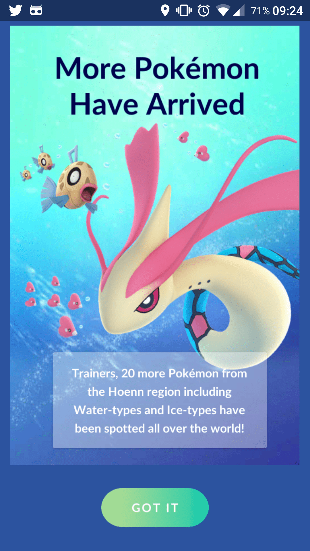 next water/ice gen3 news ingame TheSilphRoad