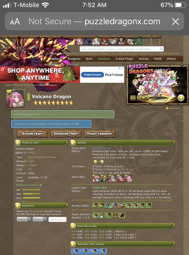 “Volcano Dragon” r/PuzzleAndDragons