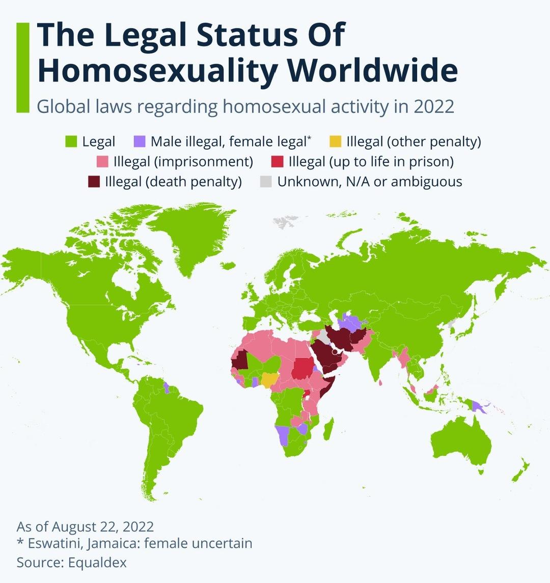 The Legal Status of Homosexuality Worldwide.