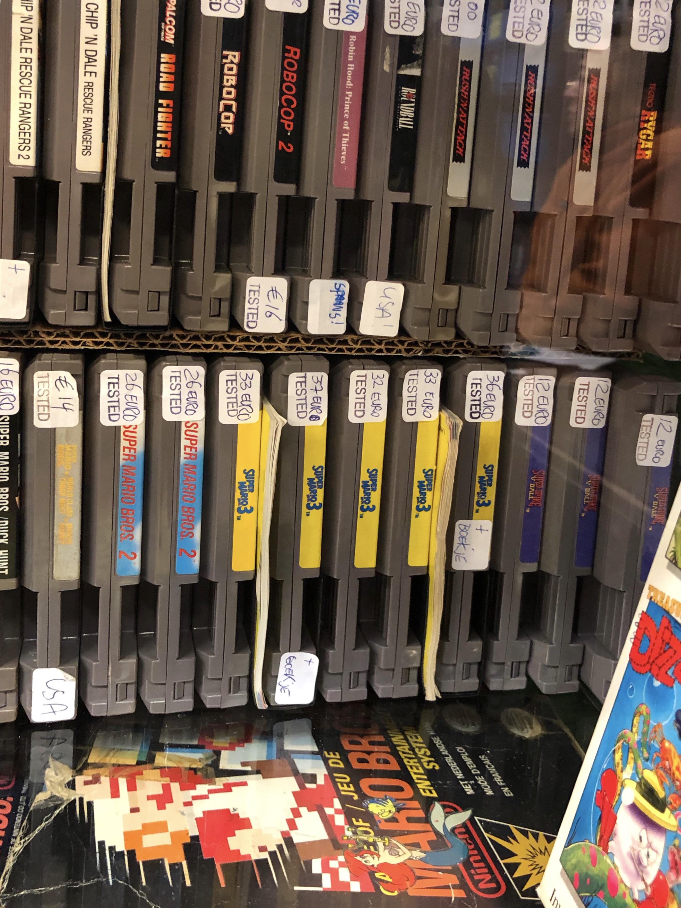 This is the NES section of a retro game shop in Amsterdam! Love this