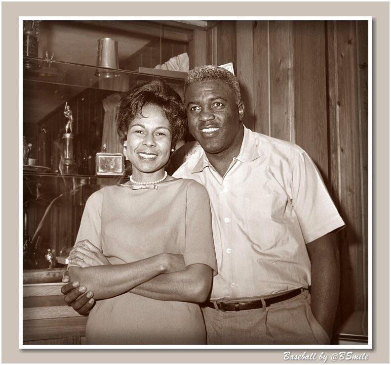 Today in 1962 Jackie Robinson & his wife Rachel pose at their home in