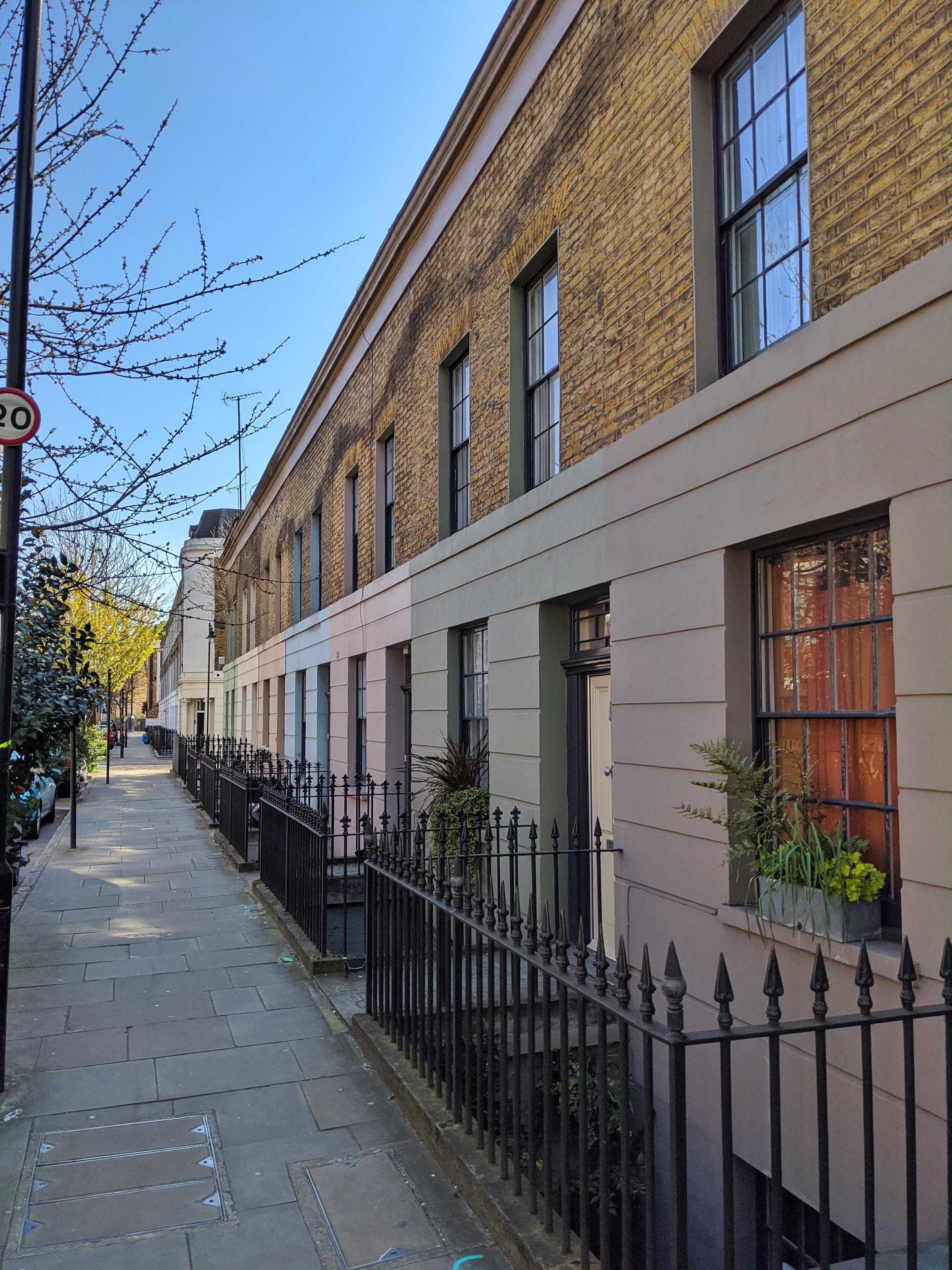 Pastel coloured houses near Kings Cross this morning r/london