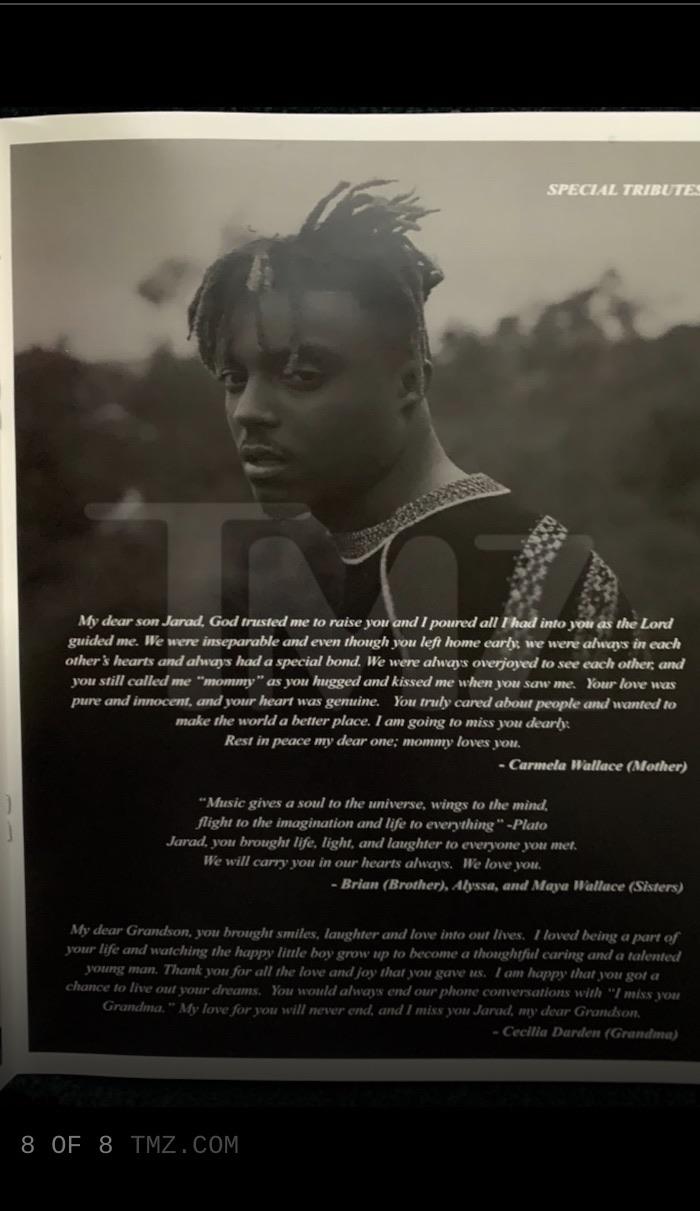 Sixth photo from the program at The funeral today... RIP Juice Wrld