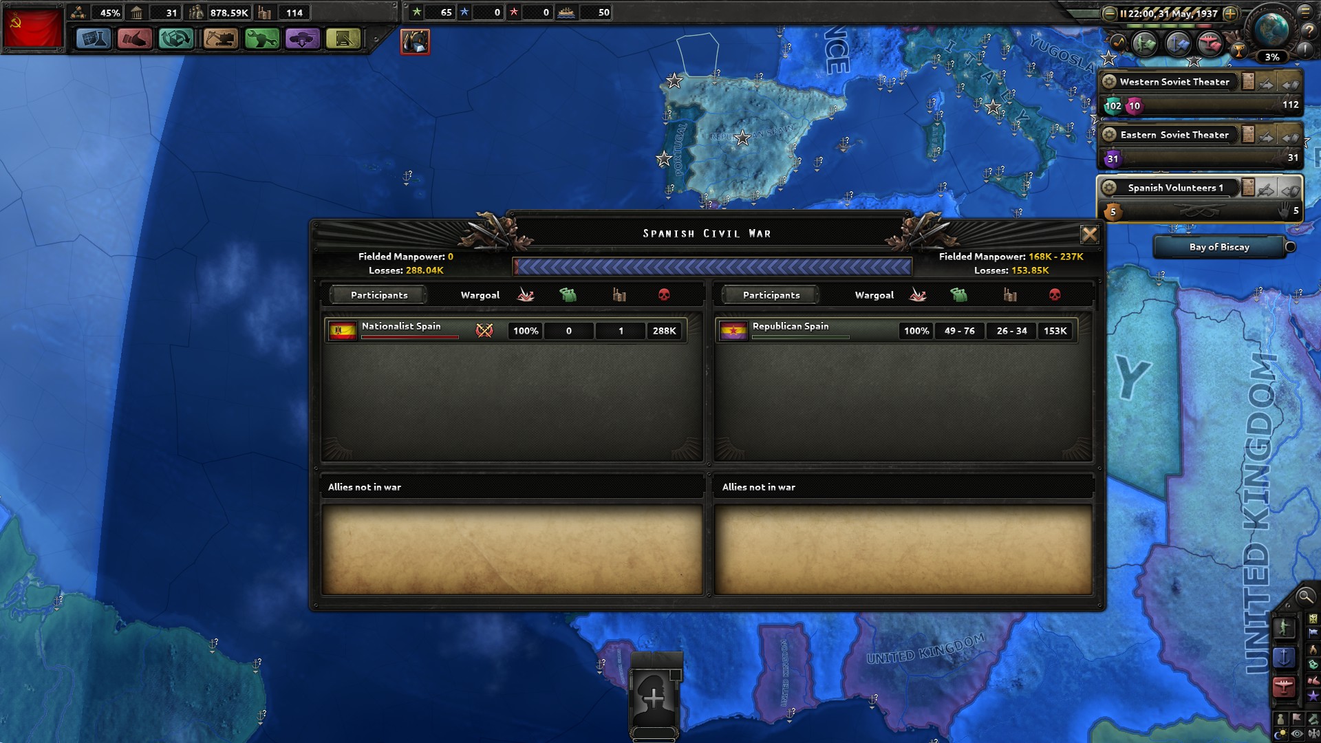 Me and Republican Spain killed all the nationalist forces hoi4